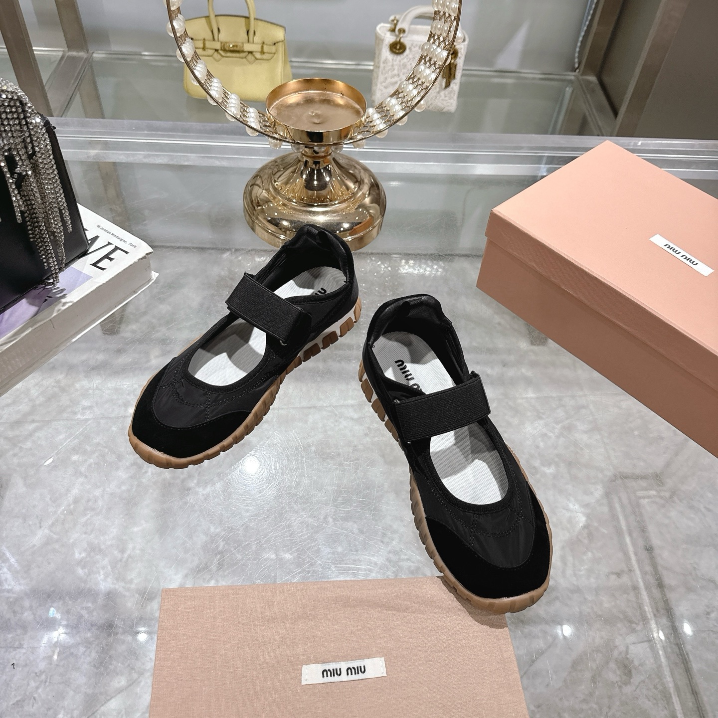 Miu Miu Women's Black Canvas Low-Top Sneakers with Velcro Strap 4 i1743336916388 5192 0 1