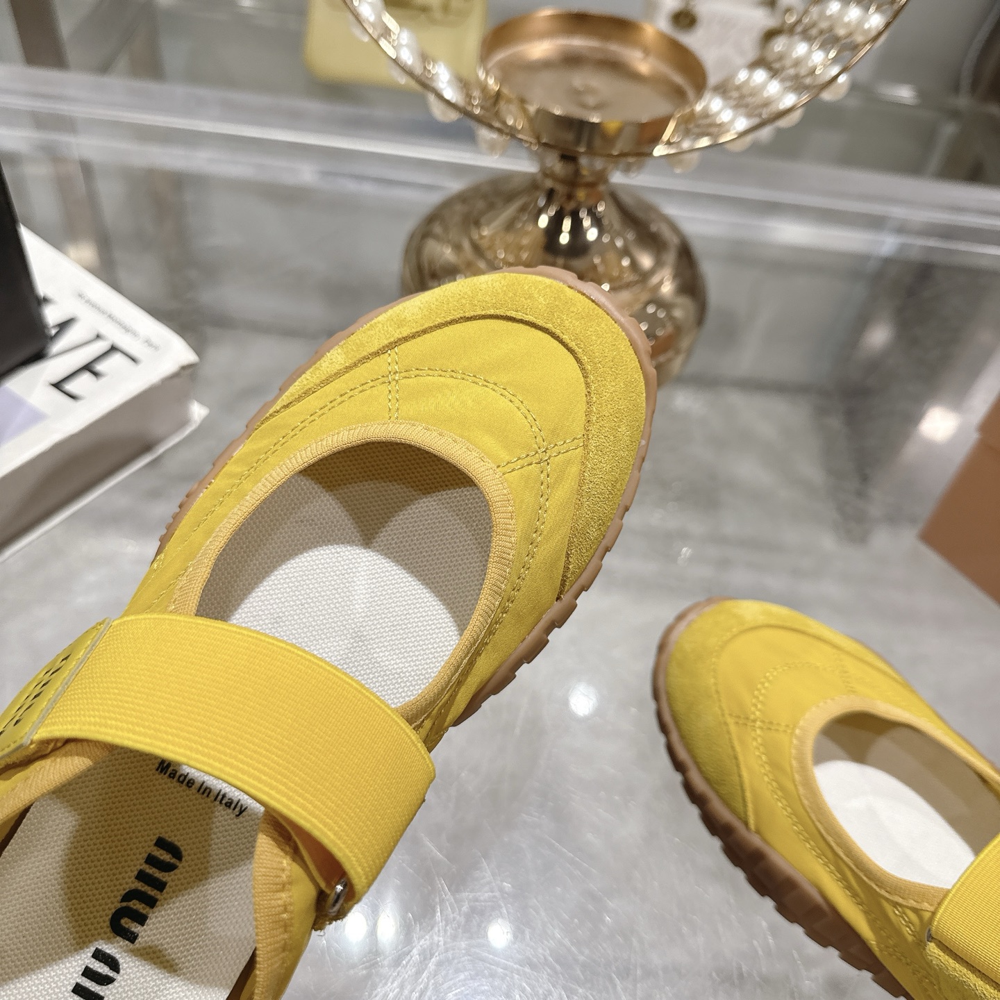 Miu Miu Women's Yellow Canvas Mary Jane Platform Sneakers 9 i1743336950150 4394 0 7