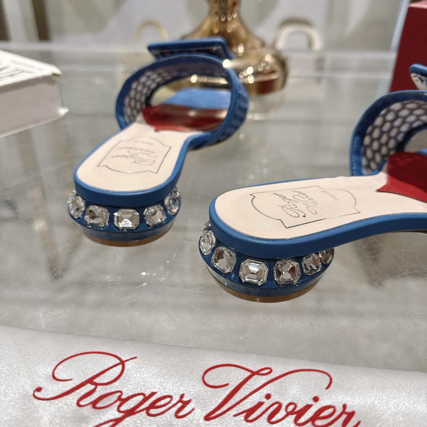 Roger Vivier Women's Blue Woven Mules with Iconic Buckle Detail - Elegant Comfort 8 i1743408346135 3747 0 6