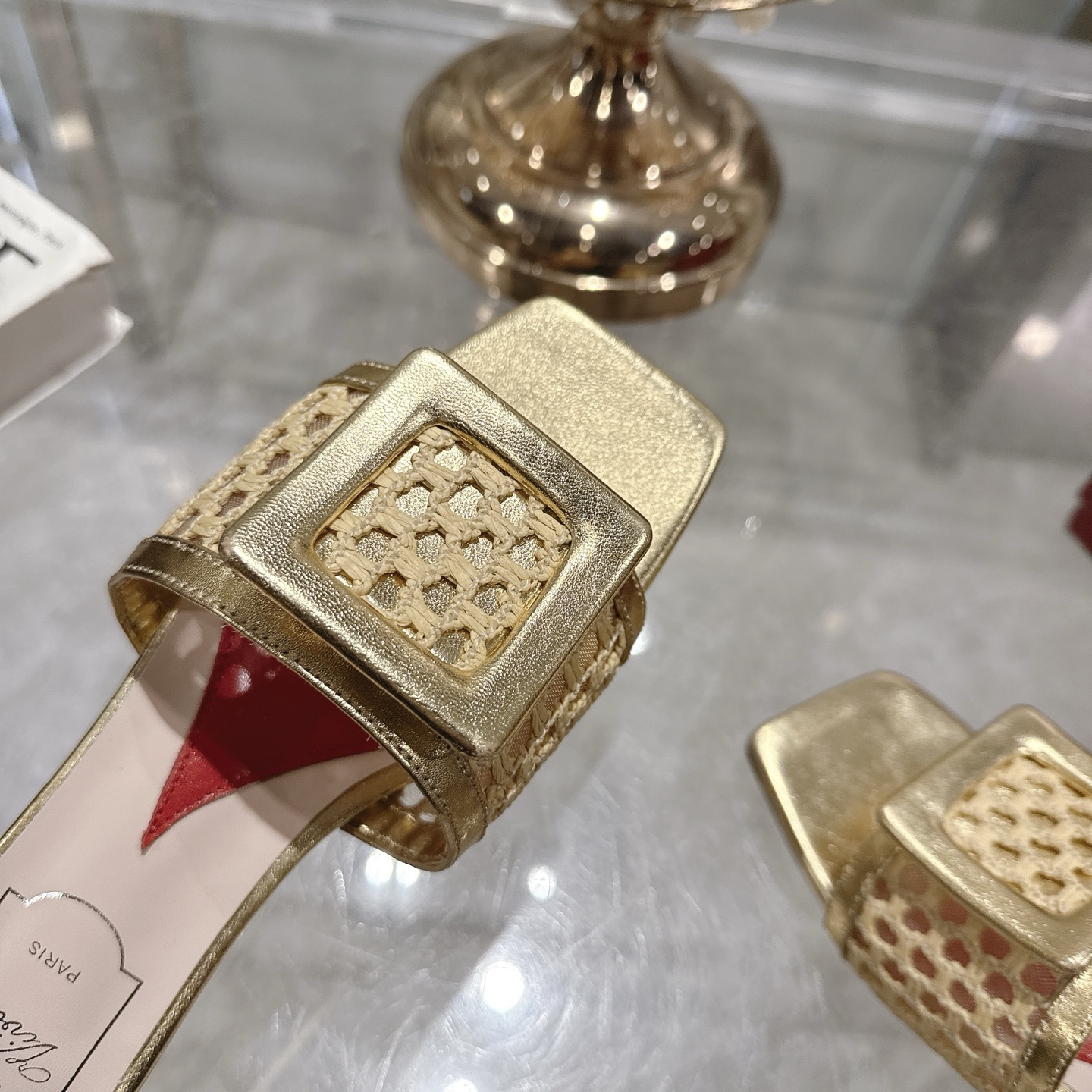 Roger Vivier Gold Woven Mules with Square Buckle Embellishment 9 i1743408378944 7840 0 7