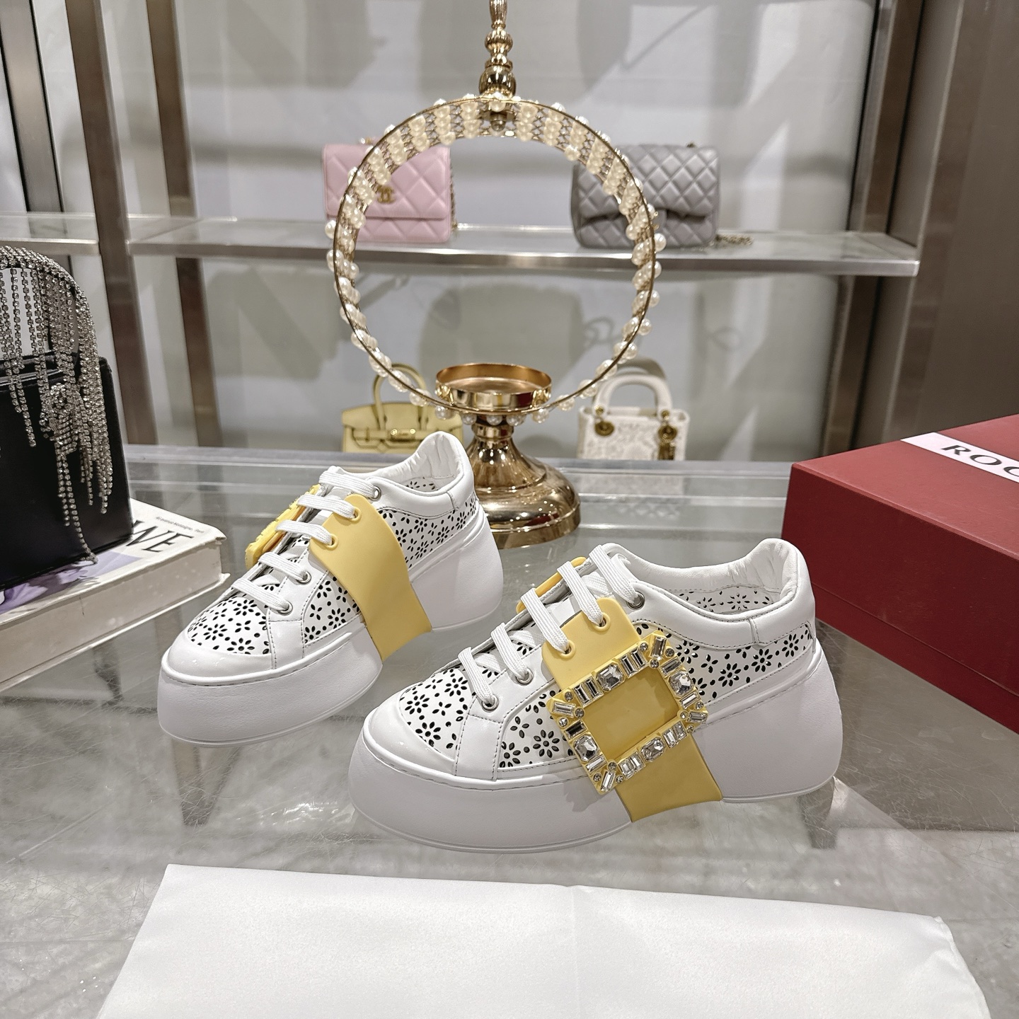 RV Square Buckle White Sneakers:Elevate Your Style with Comfort and Elegance 6 i1743833927660 985 0 4