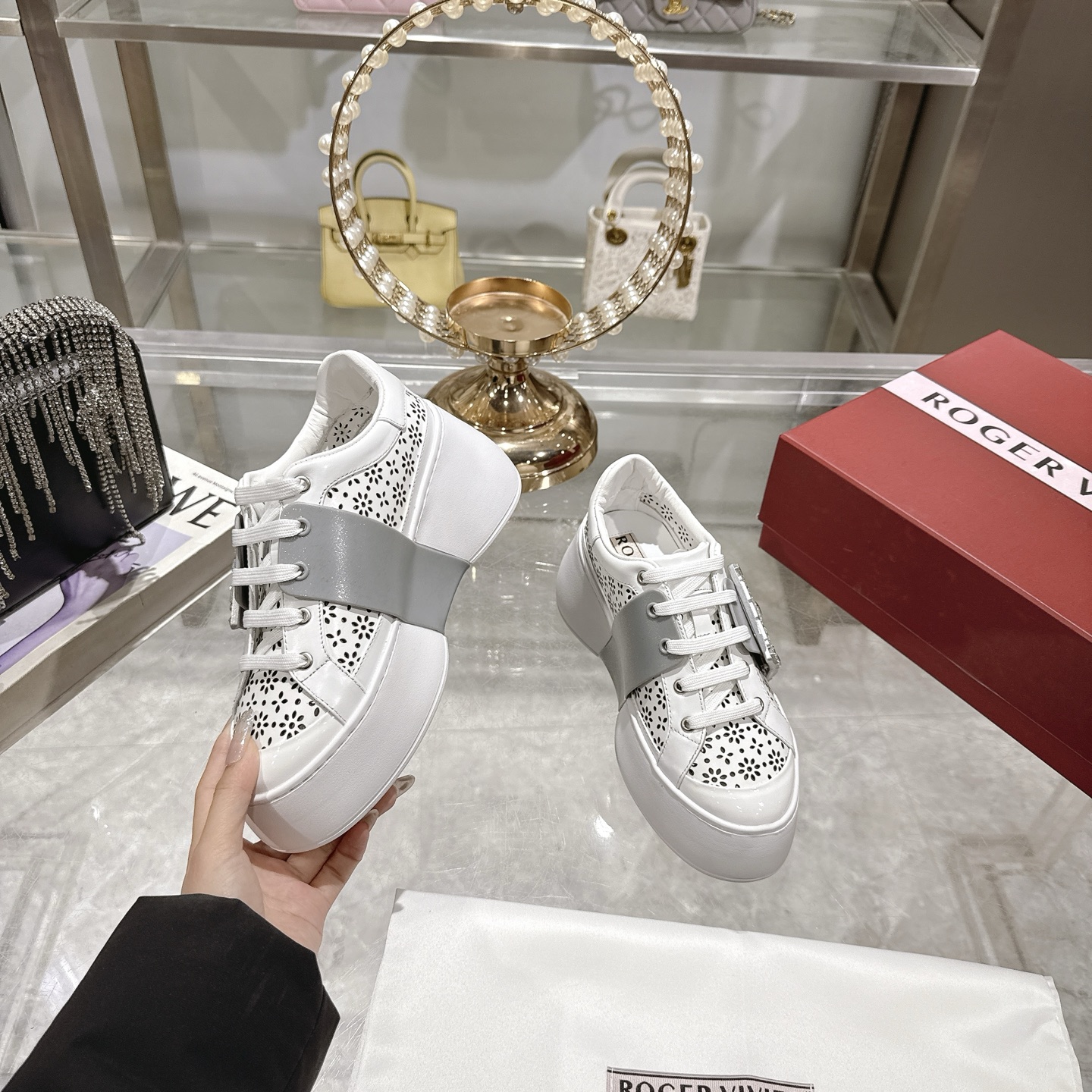 RV Square Buckle White Sneakers - Elevate Your Style with Comfort 5 i1743833973168 3760 0 2