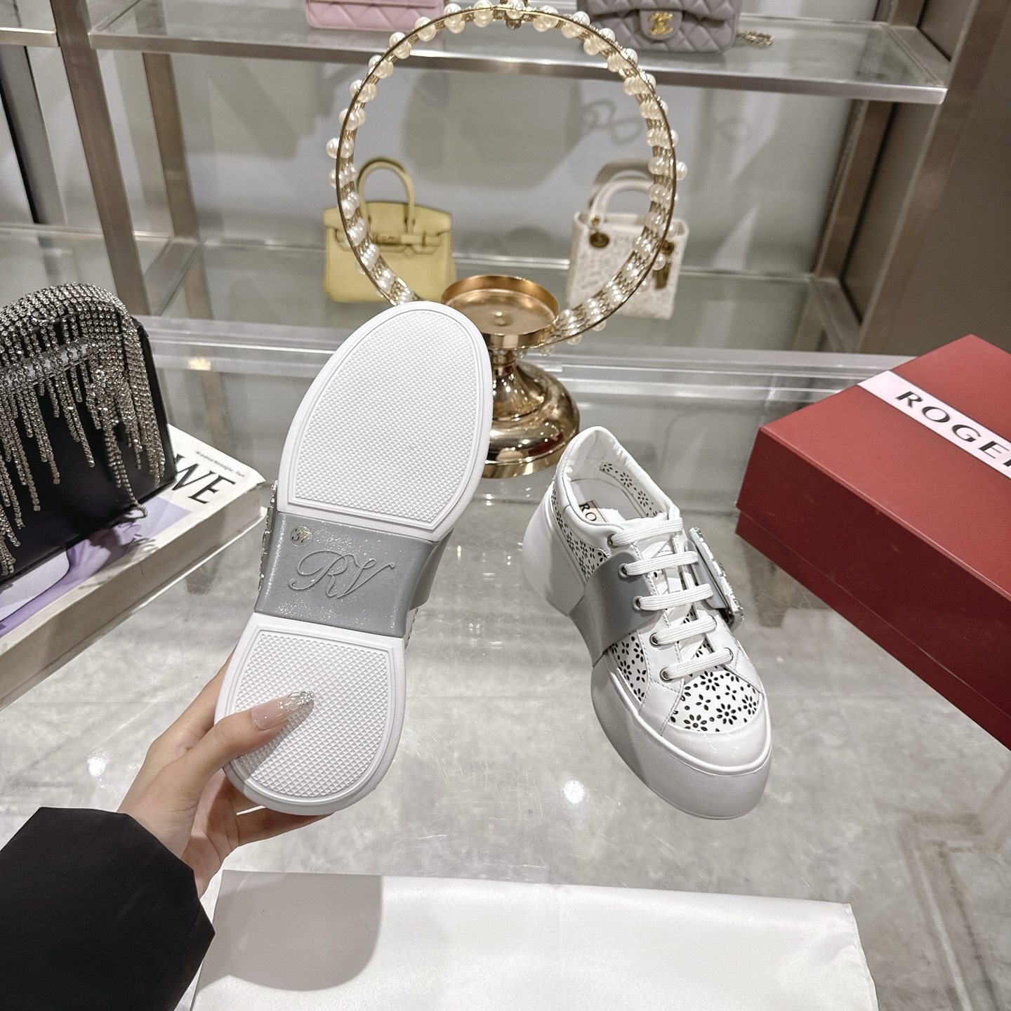 RV Square Buckle White Sneakers - Elevate Your Style with Comfort 10 i1743833993848 7443 0 8