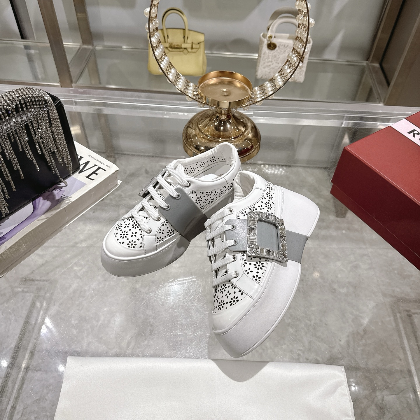 RV Square Buckle White Sneakers - Elevate Your Style with Comfort 7 i1743833994504 3681 0 5