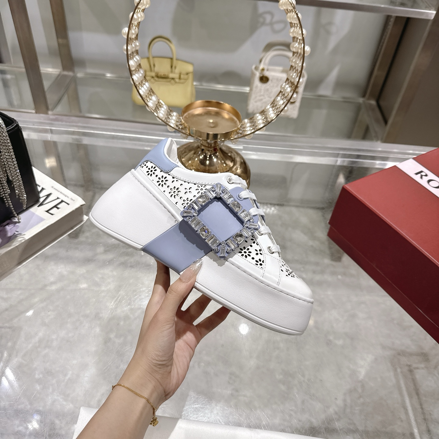 RV Square Buckle White Sneakers - Lightweight, Comfortable, and Stylish 2 i1743834036838 711 0 5