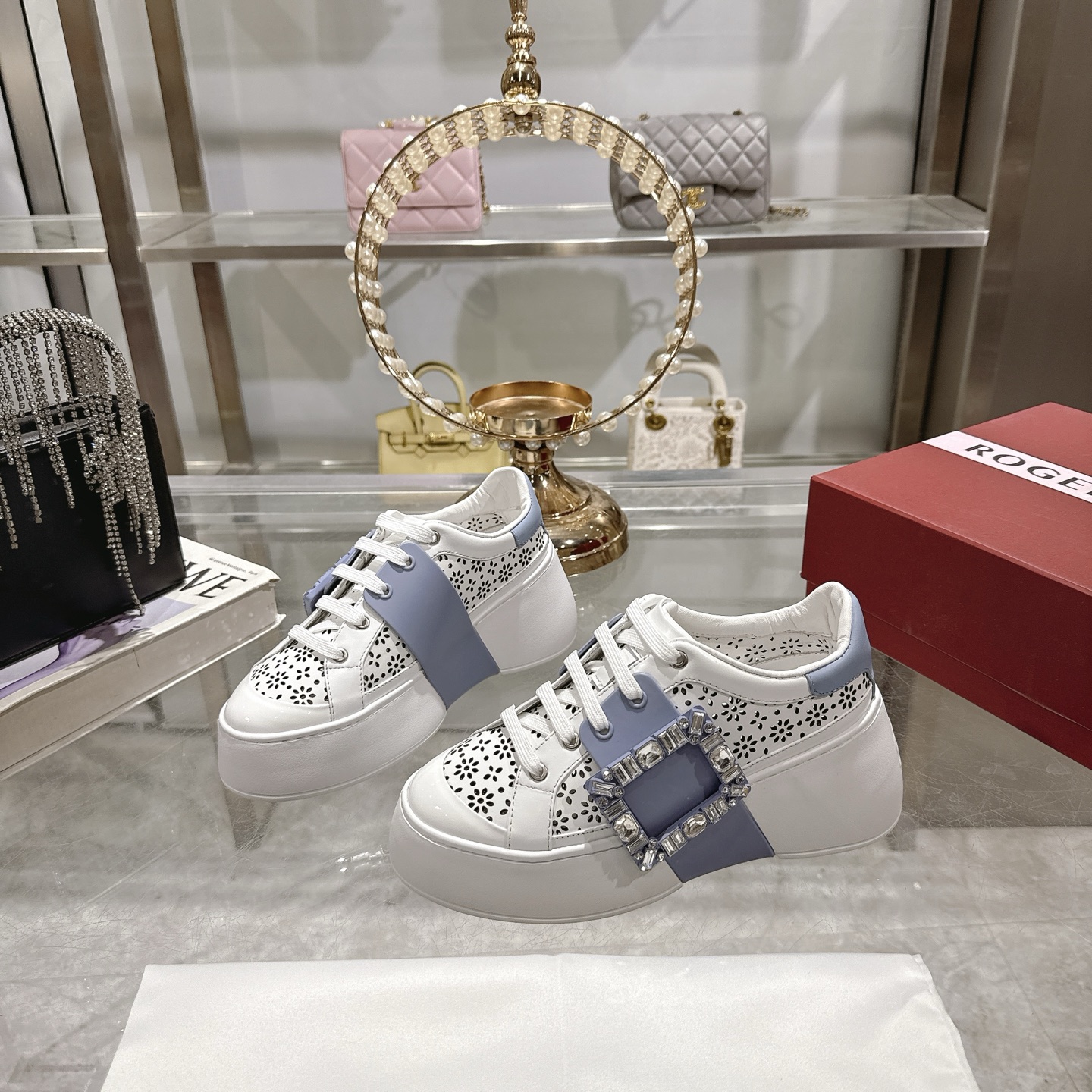 RV Square Buckle White Sneakers - Lightweight, Comfortable, and Stylish 5 i1743834037594 4026 0 2