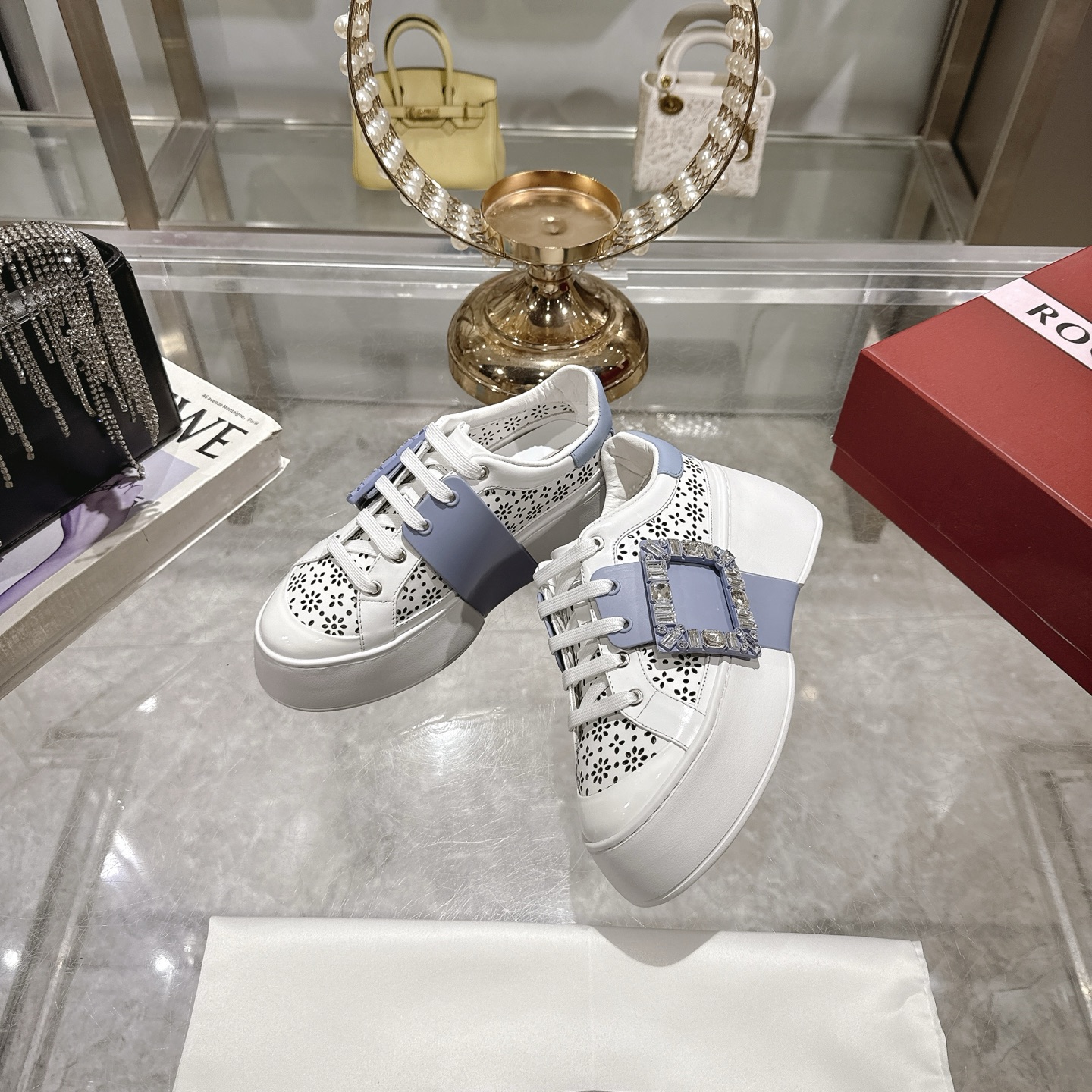 RV Square Buckle White Sneakers - Lightweight, Comfortable, and Stylish 6 i1743834040527 8593 0 3