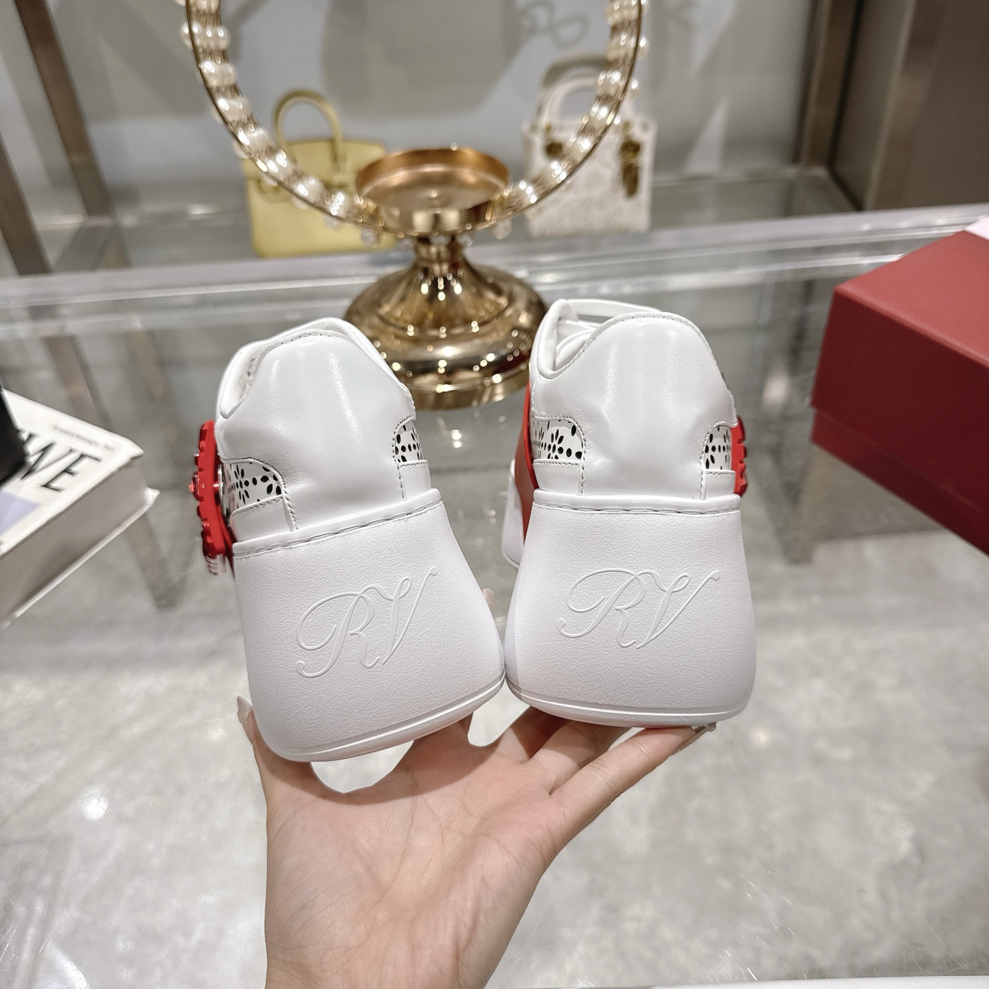 RV-Inspired White Leather Sneakers with Crystal Buckle and Platform Sole 10 i1743834067143 3912 0 8