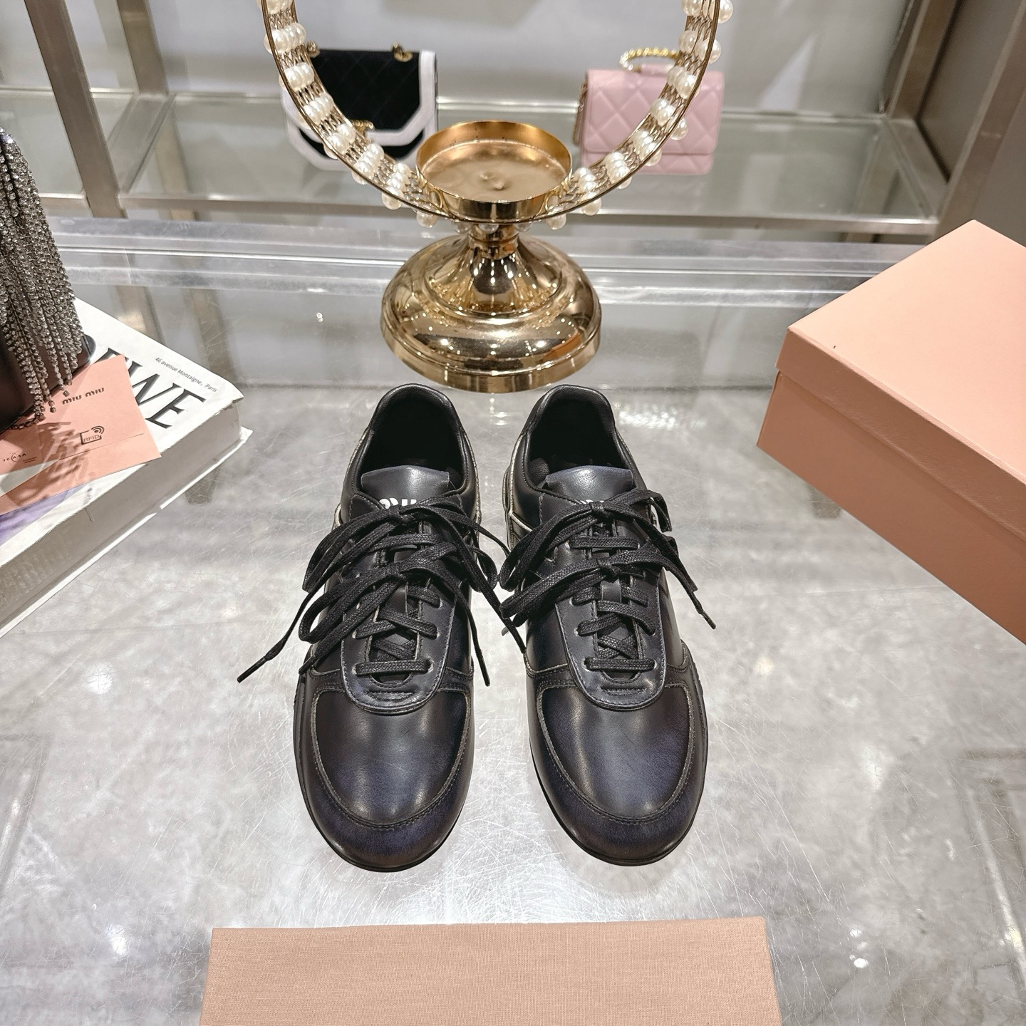 Miu Miu Leather Distressed German Sneakers Casual Shoes 3 i1744869841749 9945 0 0