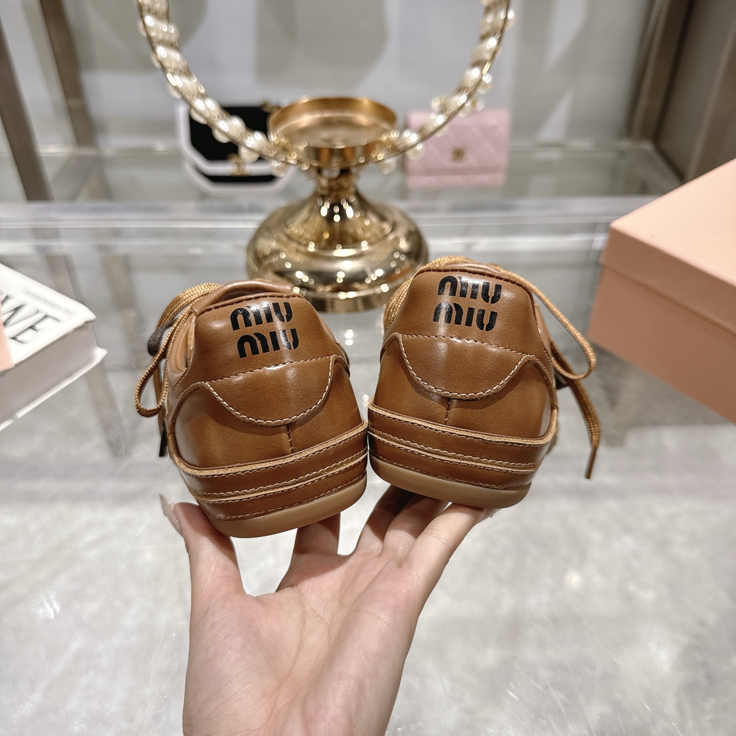 Miu Miu Women's 25ss Distressed Leather German Casual Sneakers 10 i1744869937192 259 0 8