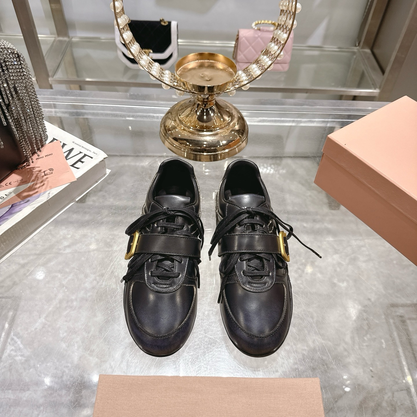Miu Miu Women's Leather Sneakers with Buckle Detail - Modern Style 3 i1744870307046 1637 0 0