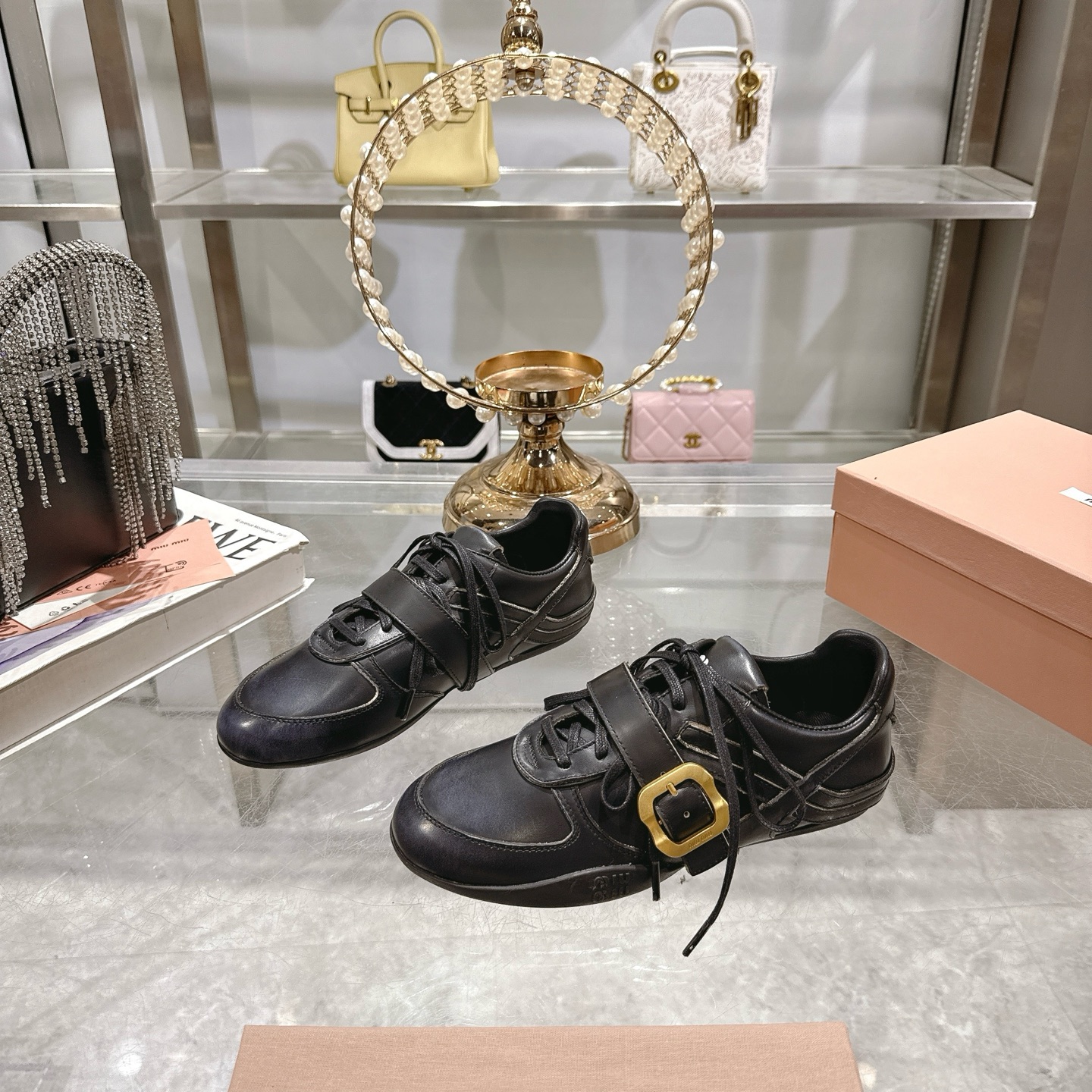 Miu Miu Women's Leather Sneakers with Buckle Detail - Modern Style 5 i1744870307064 3784 0 2