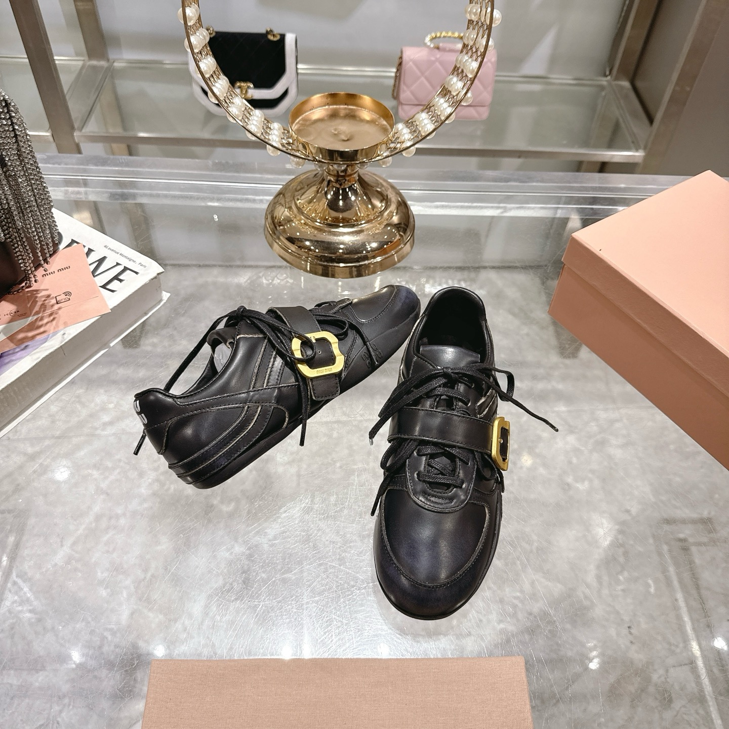 Miu Miu Women's Leather Sneakers with Buckle Detail - Modern Style 7 i1744870308314 4091 0 5