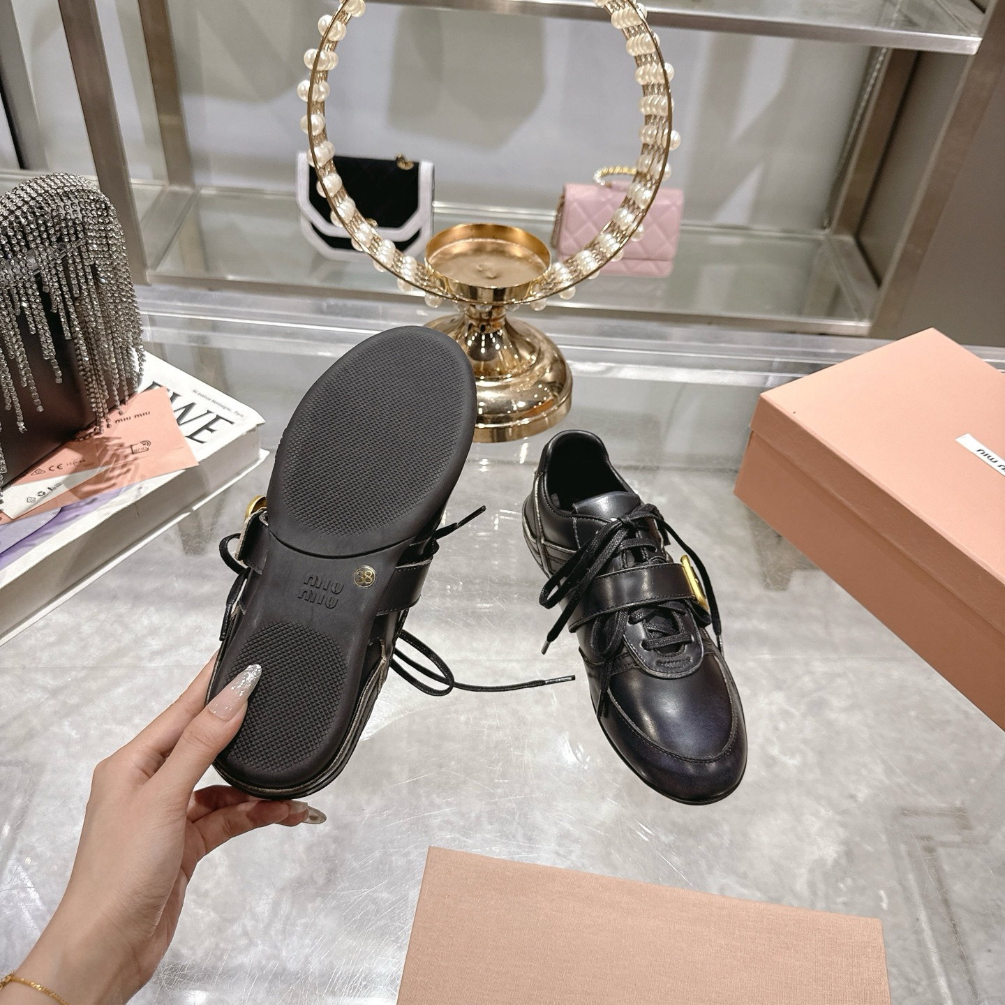 Miu Miu Women's Leather Sneakers with Buckle Detail - Modern Style 10 i1744870308356 9570 0 8