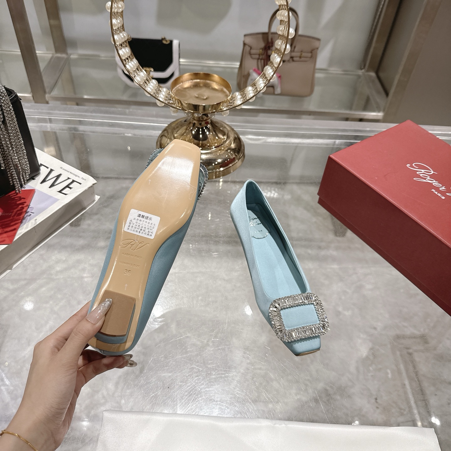 Roger Vivier Bell Vivier Silk Satin Pumps with Crystal Buckle 10 i1744872164408 9641 0 8