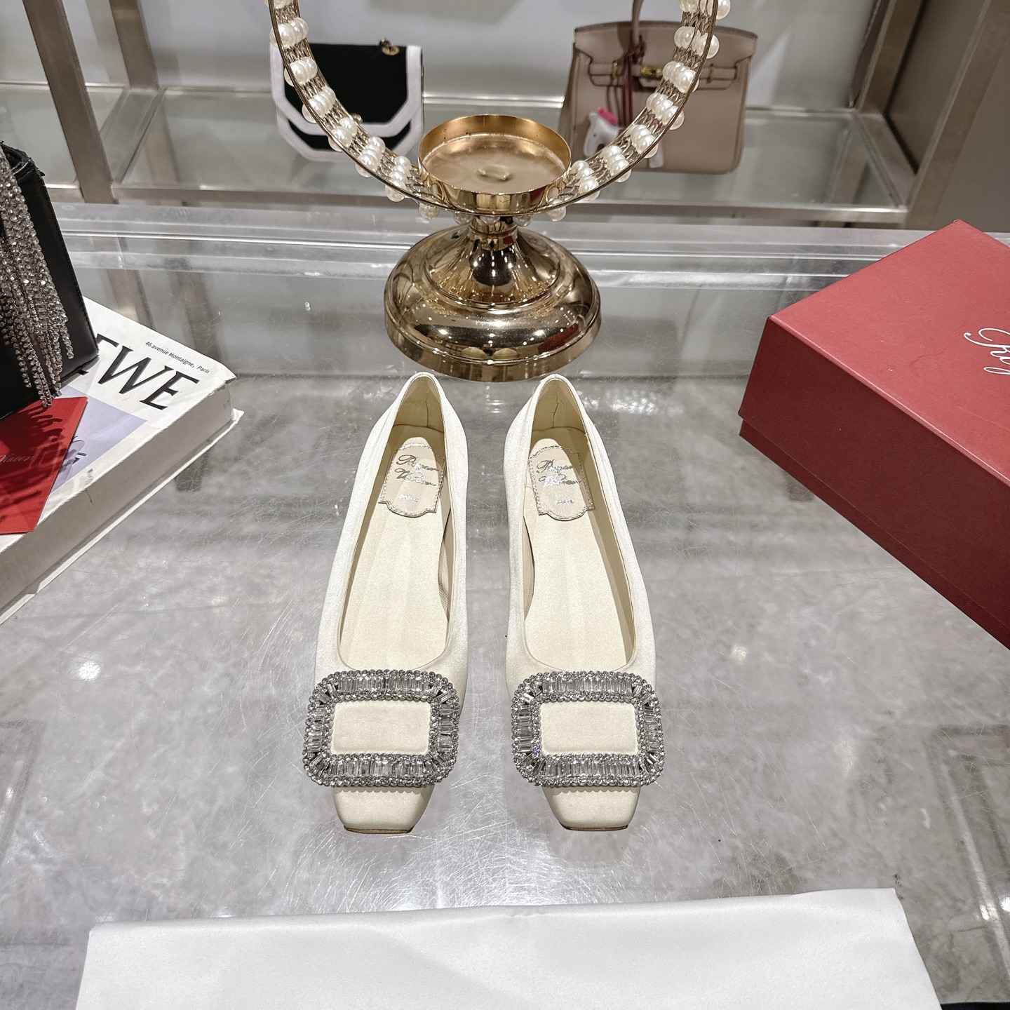 Roger Vivier Bell Vivier Silk Satin Crystal Buckle Women's Ballet Flats 3 i1744872305016 2299 0 0
