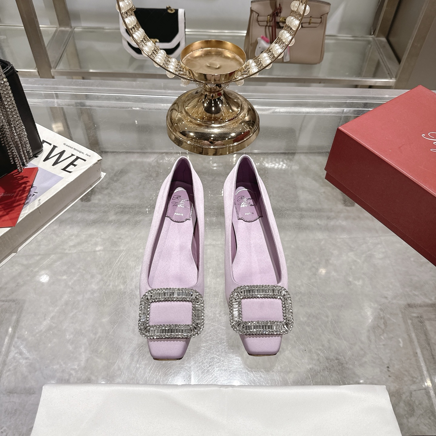Roger Vivier Bell Vivier Silk Satin Ballet Flats with Crystal Buckle 3 i1744872366101 8752 0 0