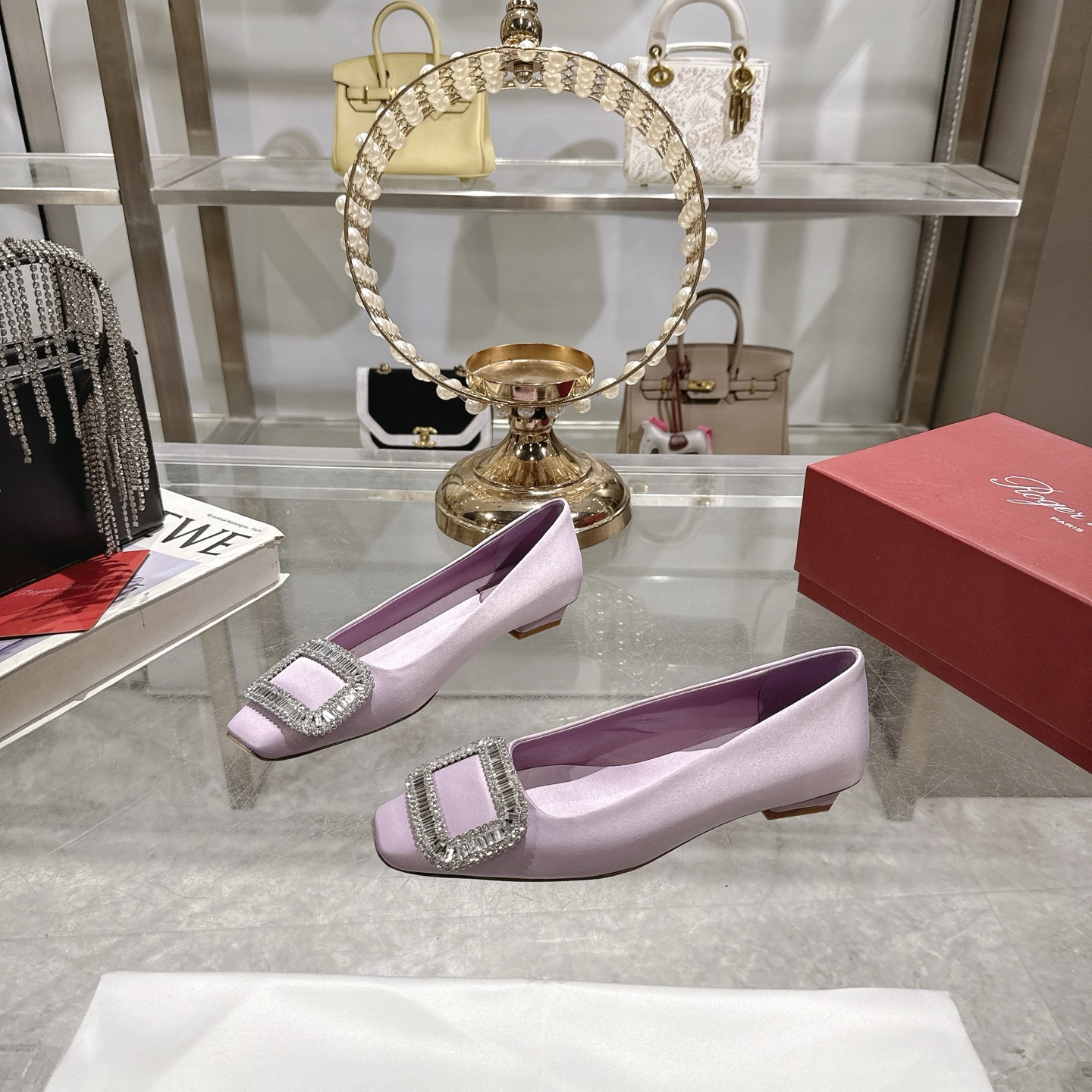 Roger Vivier Bell Vivier Silk Satin Ballet Flats with Crystal Buckle 4 i1744872367560 1709 0 2