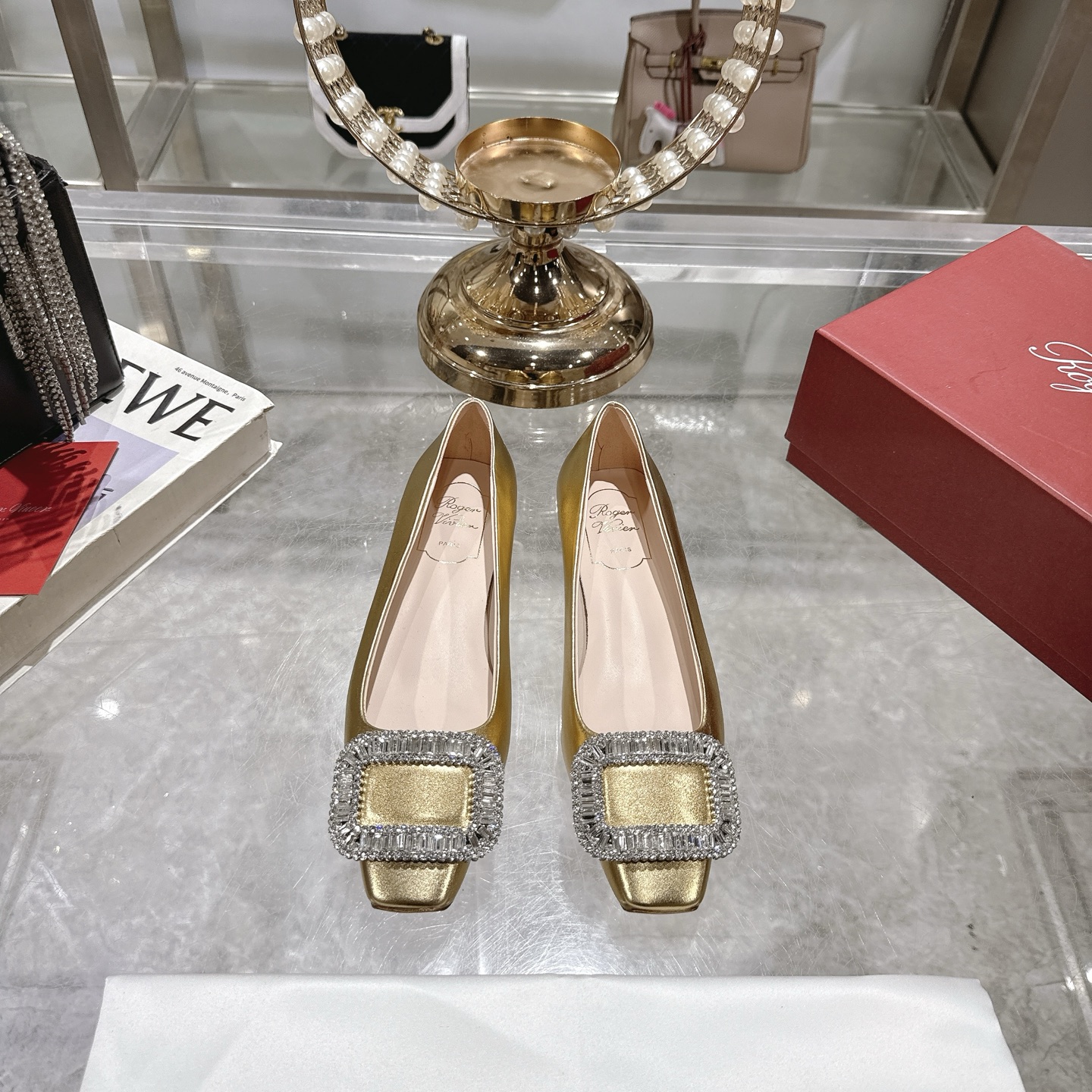 Roger Vivier Women's Bell Vivier Crystal Buckle Satin Ballet Flats 3 i1744872464396 6481 0 0