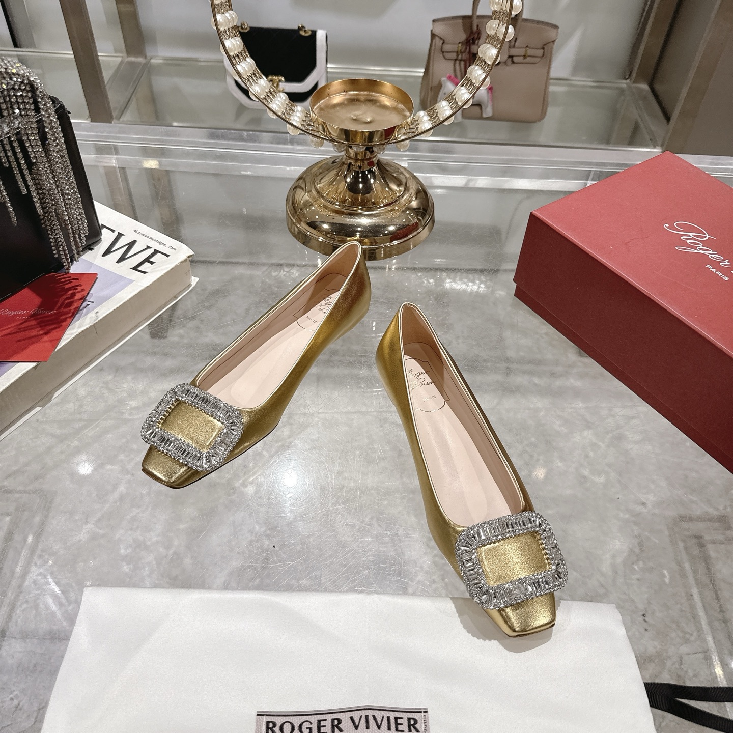 Roger Vivier Women's Bell Vivier Crystal Buckle Satin Ballet Flats 2 i1744872464430 4955 0 1