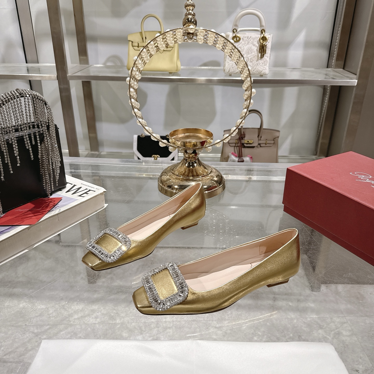 Roger Vivier Women's Bell Vivier Crystal Buckle Satin Ballet Flats 4 i1744872465400 3492 0 2