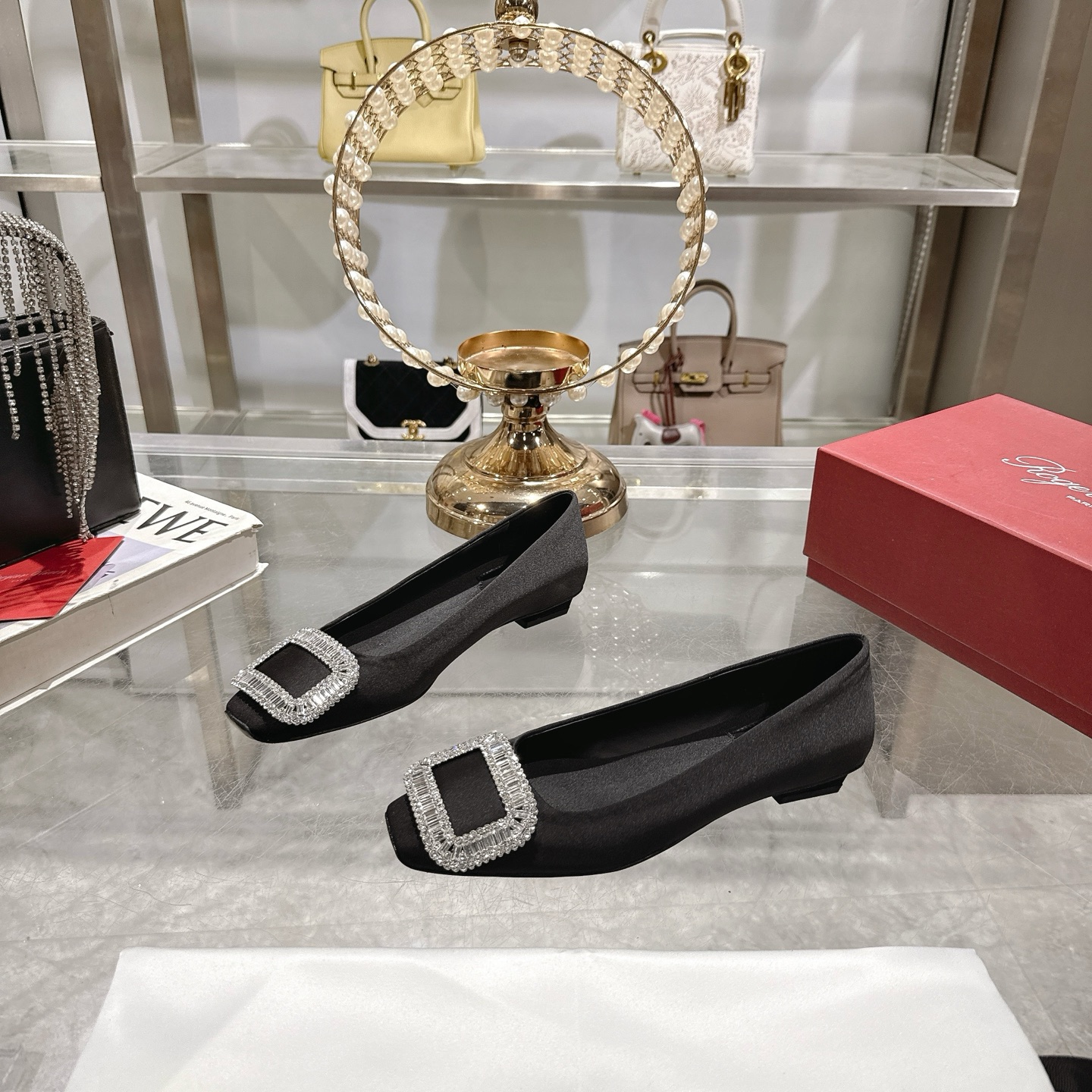 Roger Vivier Bell Vivier Silk Satin Embellished Women's Ballet Flats 4 i1744872606501 7018 0 2