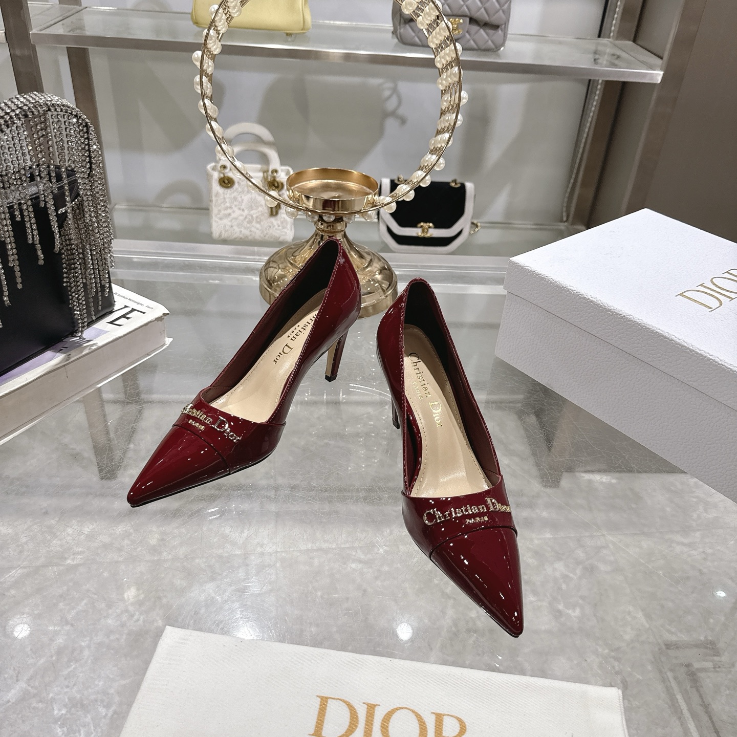 Dior D-My Pointed High Heel Pumps with Metal Logo - Elegant & Stylish 3 i1745298864271 8349 0 0