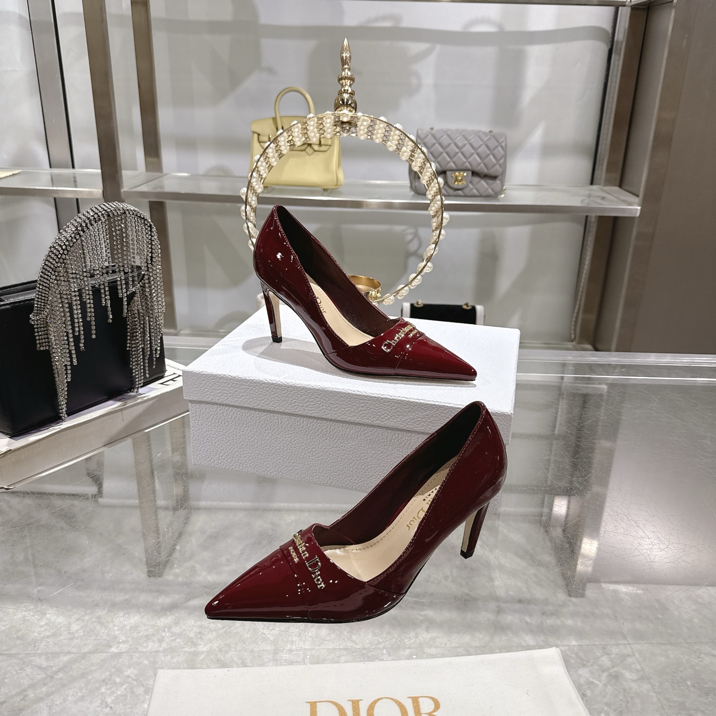 Dior D-My Pointed High Heel Pumps with Metal Logo - Elegant & Stylish 1 Dior D-My Pointed High Heel Pumps with Metal Logo - Elegant & Stylish