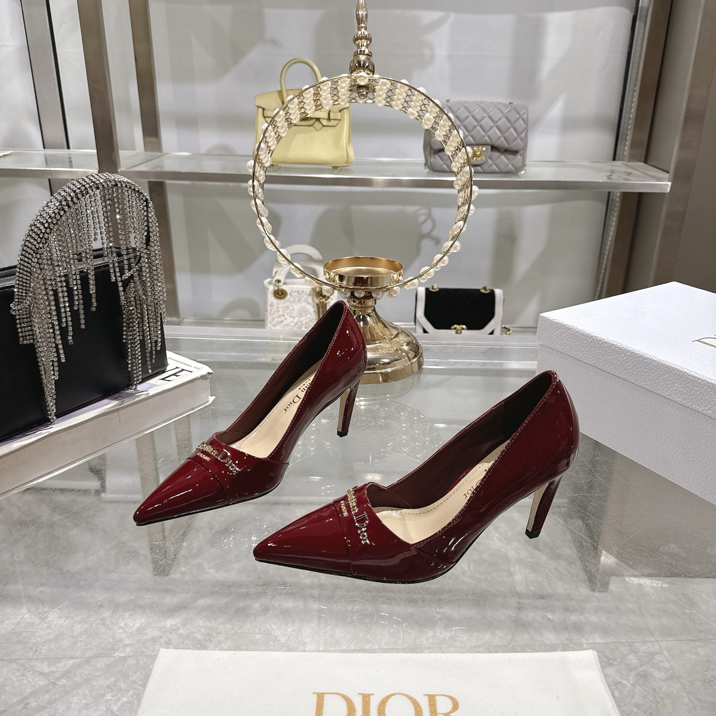 Dior D-My Pointed High Heel Pumps with Metal Logo - Elegant & Stylish 4 i1745298864374 1655 0 1