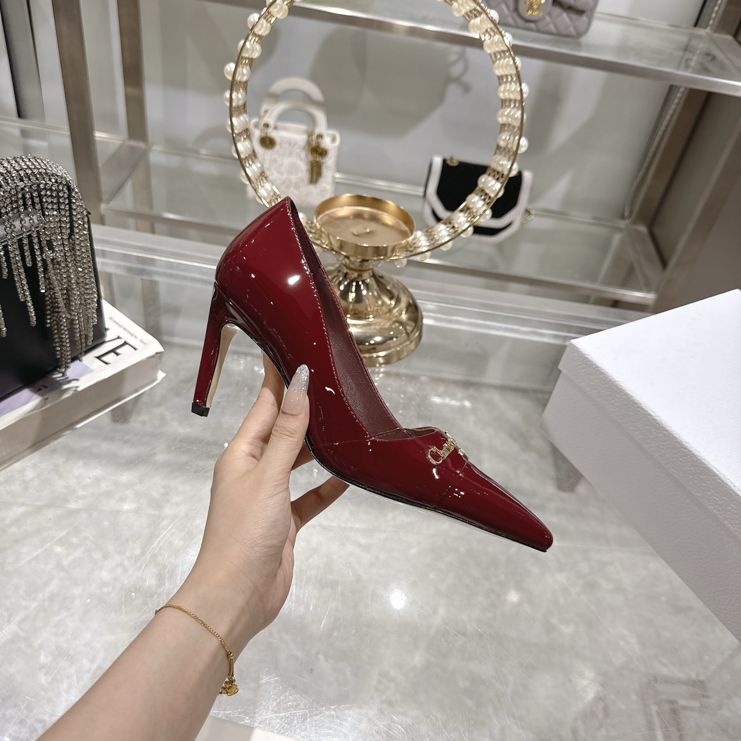 Dior D-My Pointed High Heel Pumps with Metal Logo - Elegant & Stylish 6 i1745298866044 9895 0 3