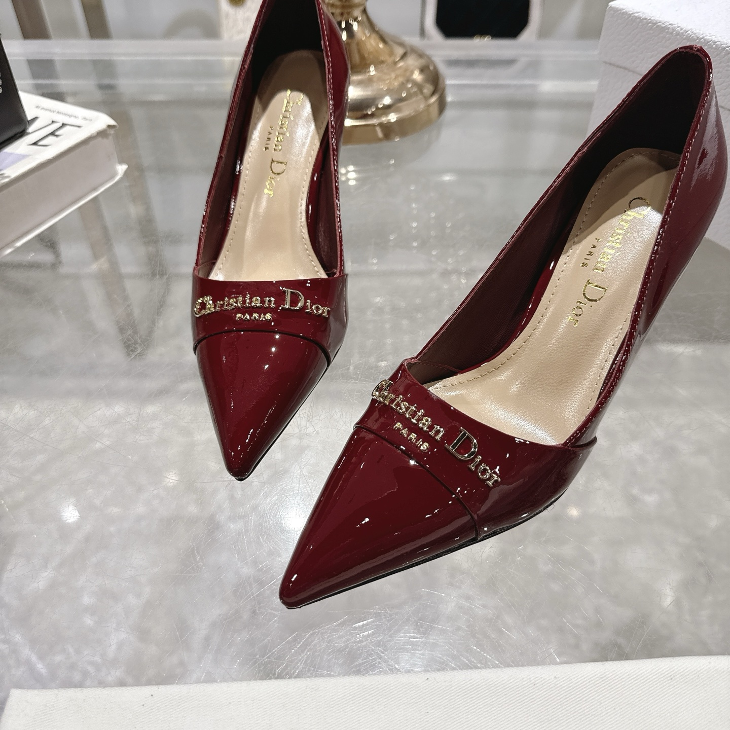 Dior D-My Pointed High Heel Pumps with Metal Logo - Elegant & Stylish 9 i1745298866155 842 0 7