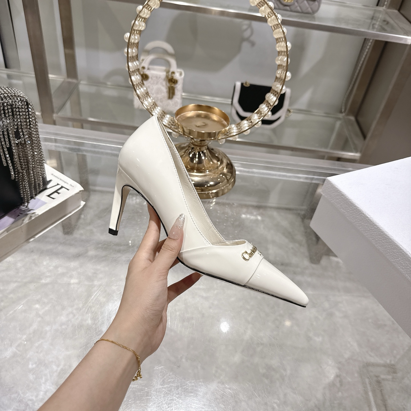 Dior D-My Cream Leather Pointed-Toe Heels with Gold-Tone 'Dior Paris' Logo 6 i1745298897024 5619 0 3
