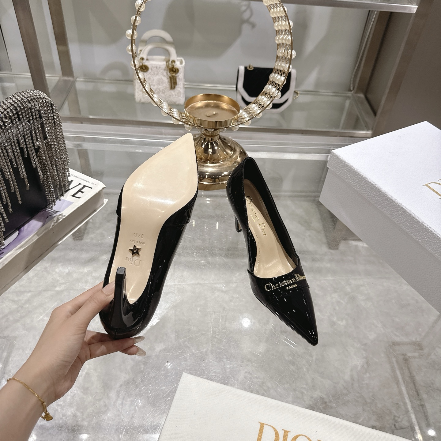 Dior D-My Elegant Pointed-Toe High Heel Pumps with Dior Paris Logo 10 i1745298969612 6979 0 8