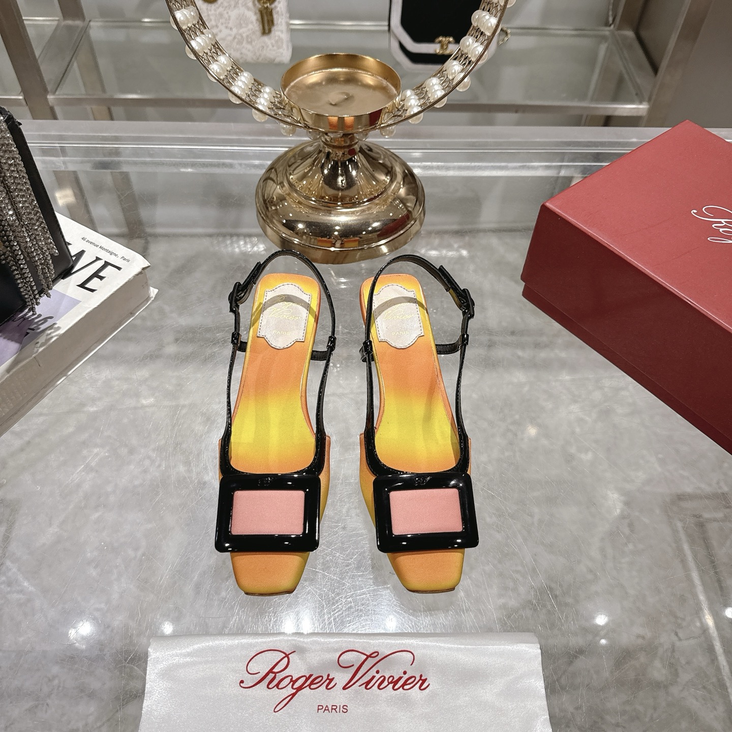Roger Vivier Women's Slingback Pumps Color Block Heel Sandals 6 i1745391929528 9960 0 0