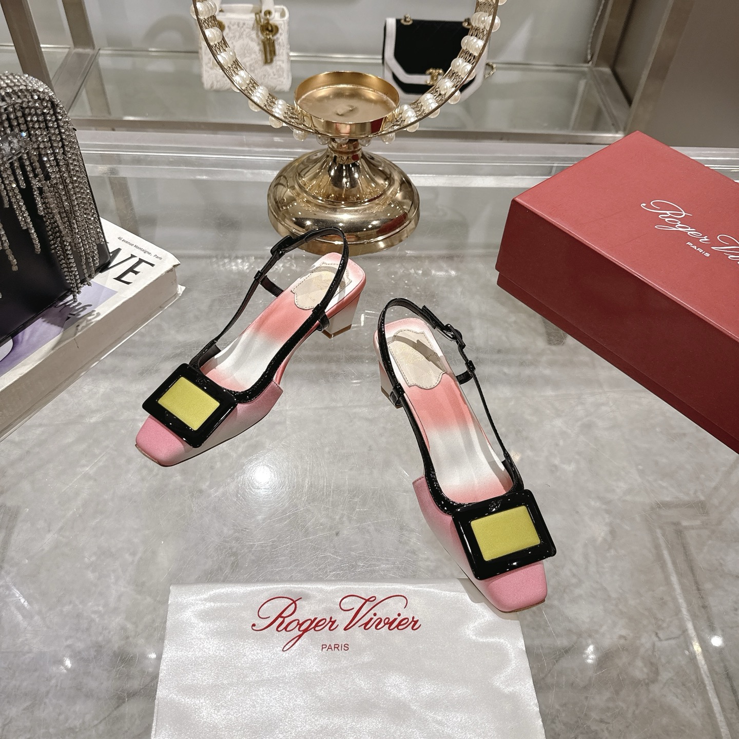 Roger Vivier Slingback Heels with Block Heel and Iconic Buckle 4 i1745392096475 9314 0 1