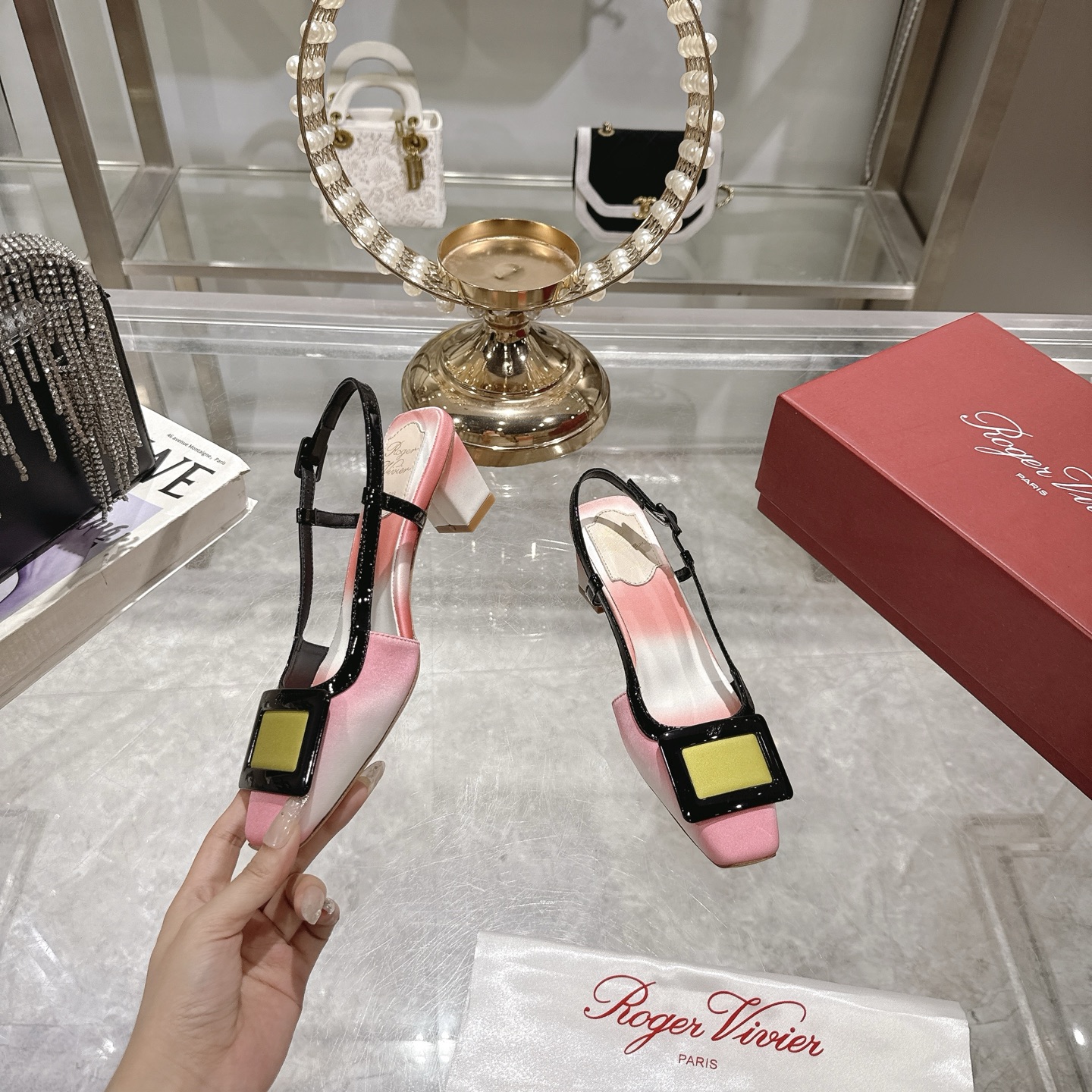 Roger Vivier Slingback Heels with Block Heel and Iconic Buckle 6 i1745392098440 9126 0 3