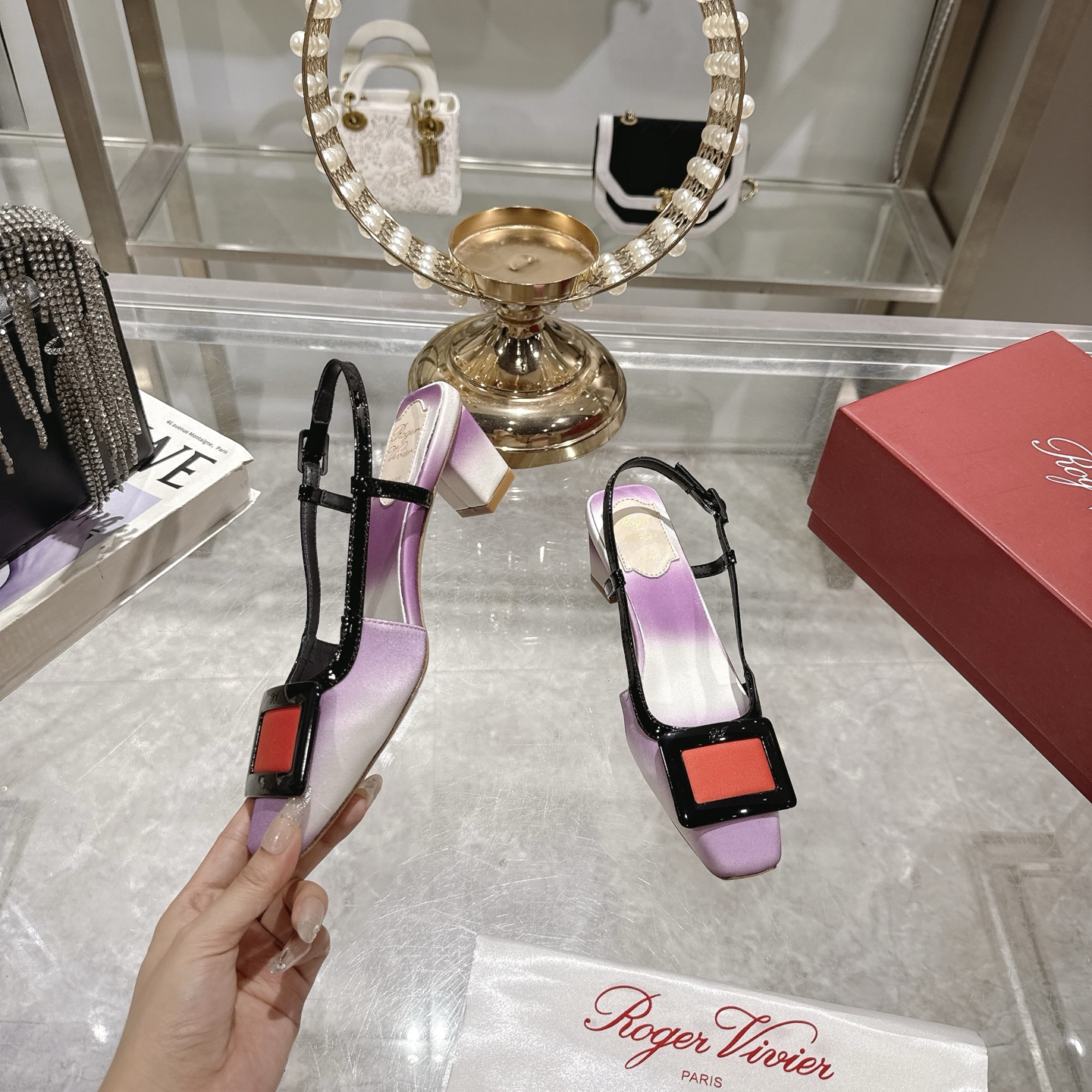 Roger Vivier Slingback Sandals - Colorful Leather, 4.5cm Heel - Women's Shoes 6 i1745392145812 3699 0 3