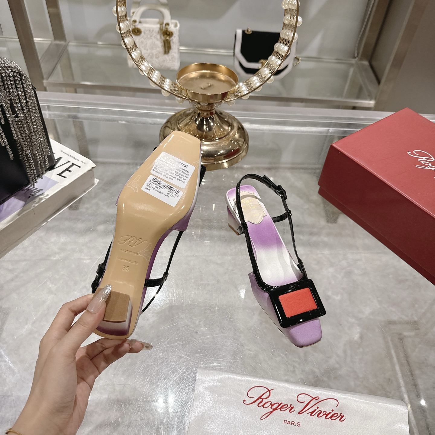 Roger Vivier Slingback Sandals - Colorful Leather, 4.5cm Heel - Women's Shoes 10 i1745392147603 6861 0 8