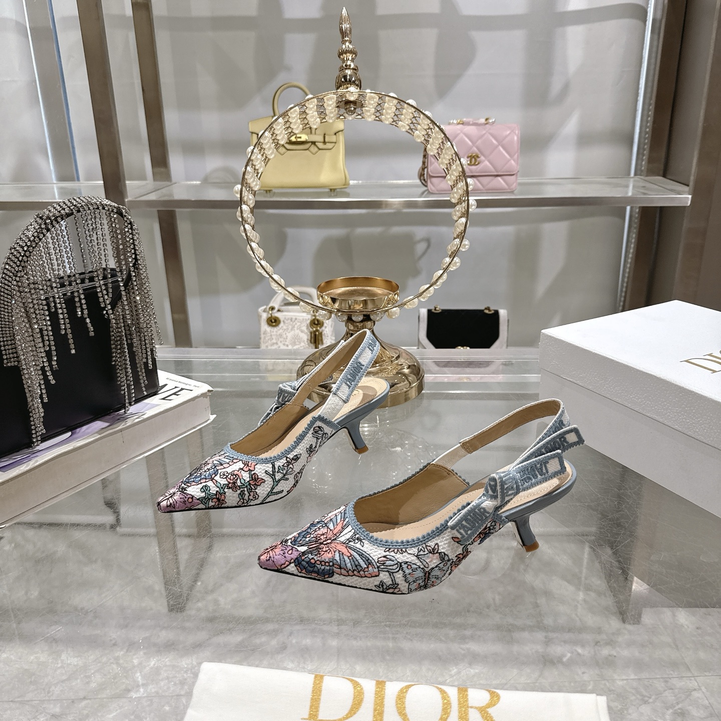 Dior Slingback Pumps Embroidered Woven Pointed Toe Heels 5 i1745487218160 2469 0 2