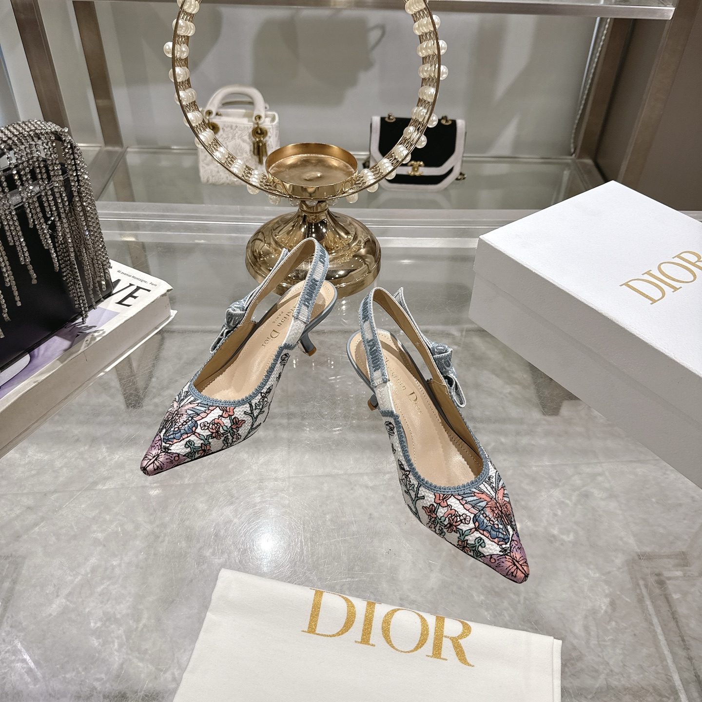 Dior Slingback Pumps Embroidered Woven Pointed Toe Heels 4 i1745487221214 6547 0 1