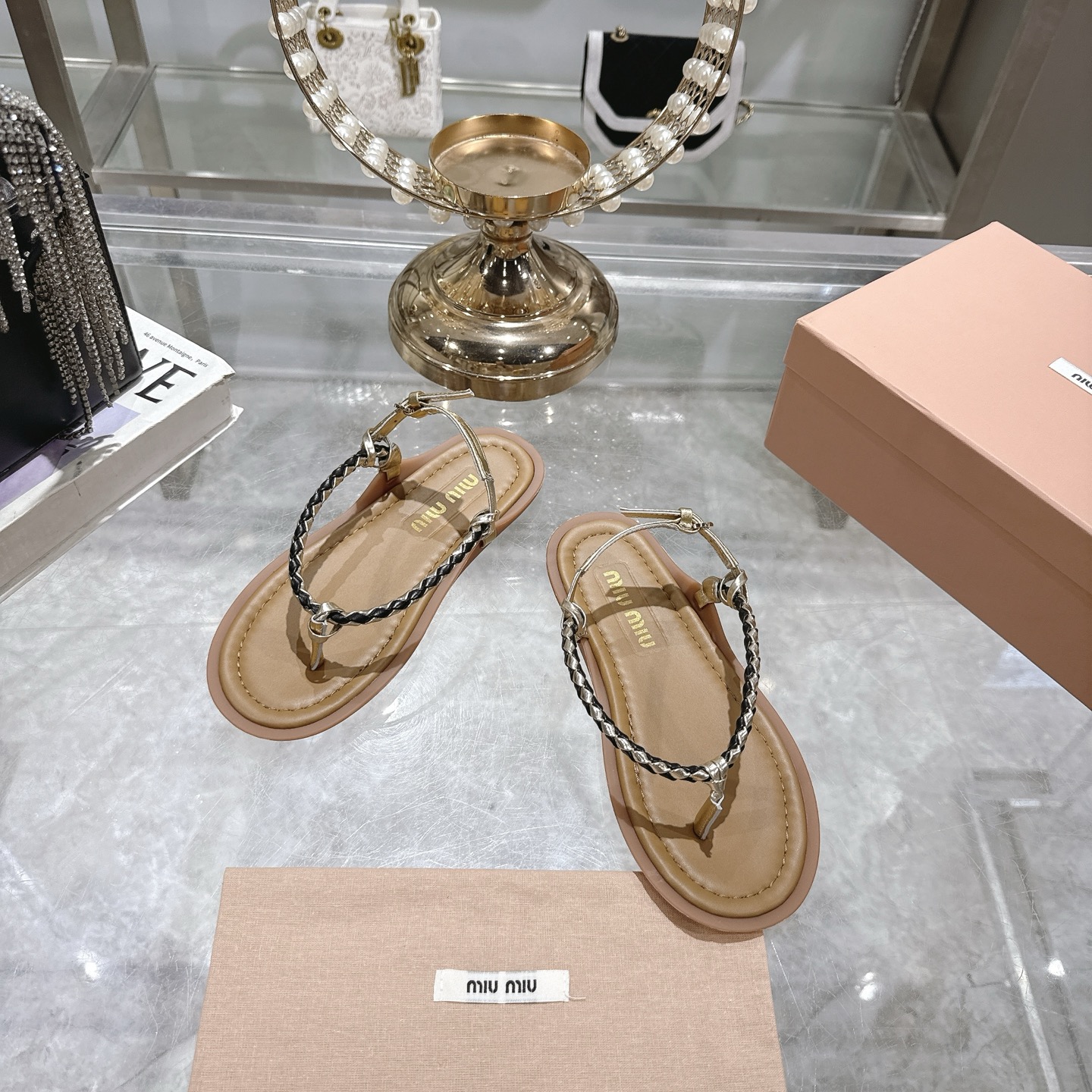 Miu Miu 25SS Braided Leather Thong Sandals - Luxurious Comfort & Style 4 i1745729676371 9109 0 1