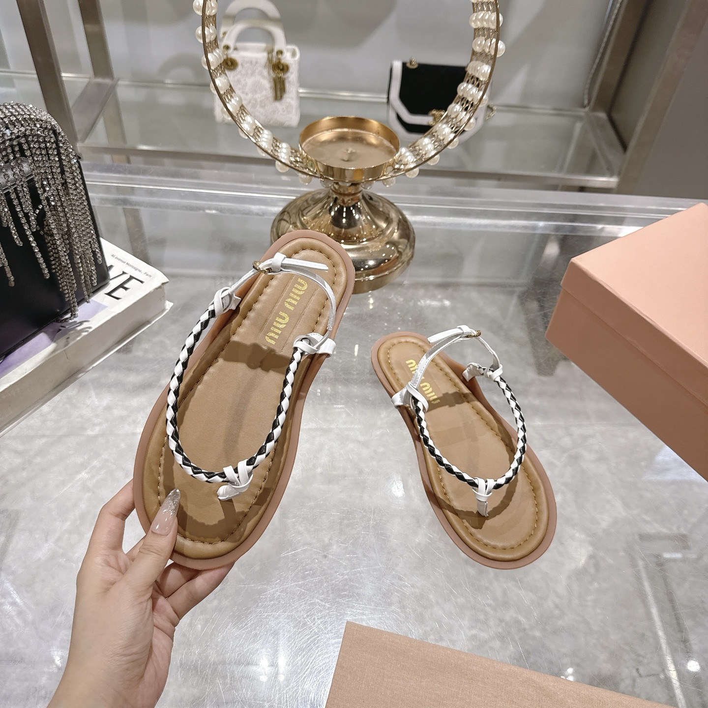 Miu Miu Women's Braided Leather Thong Sandals 6 i1745729725578 7787 0 3