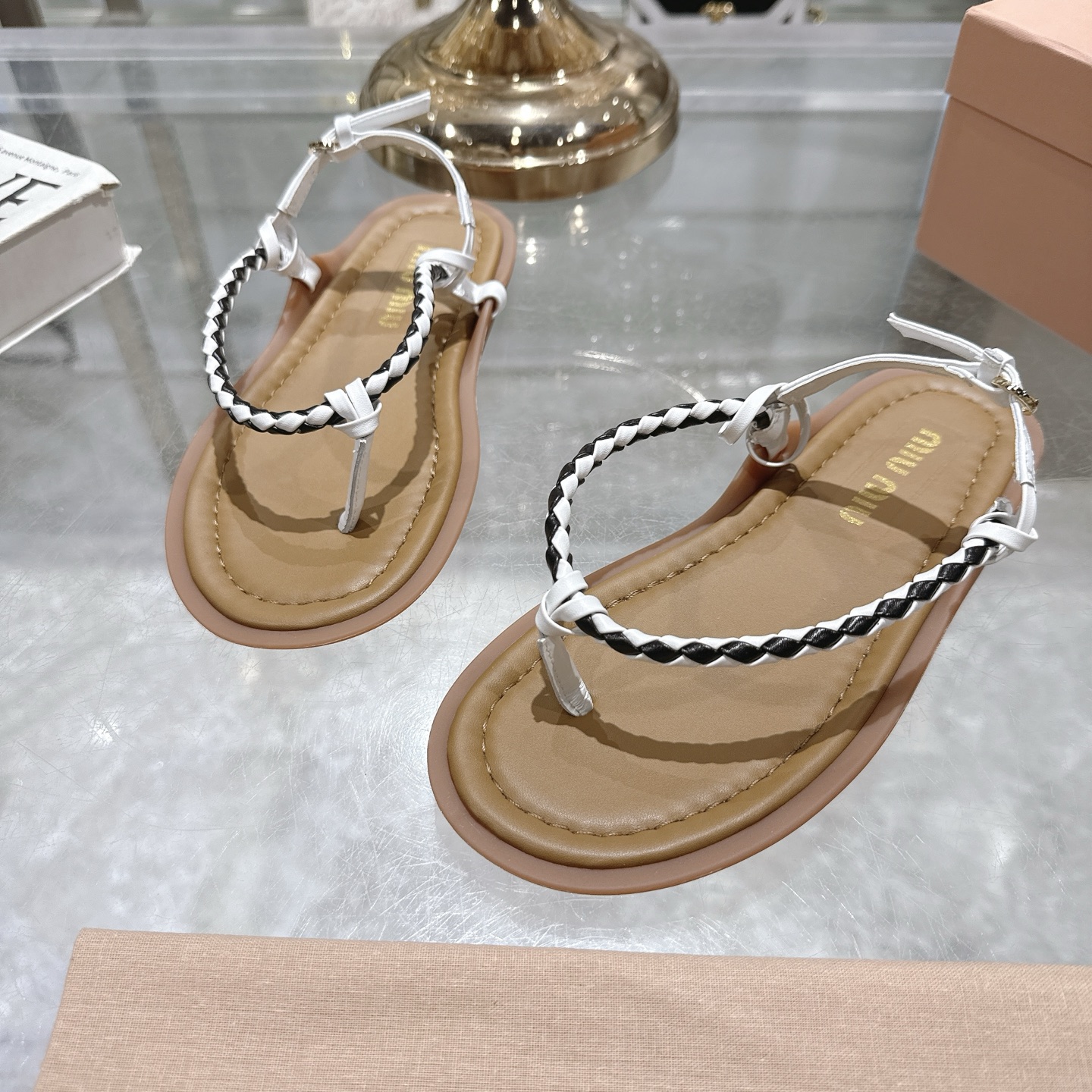 Miu Miu Women's Braided Leather Thong Sandals 9 i1745729727304 8711 0 7
