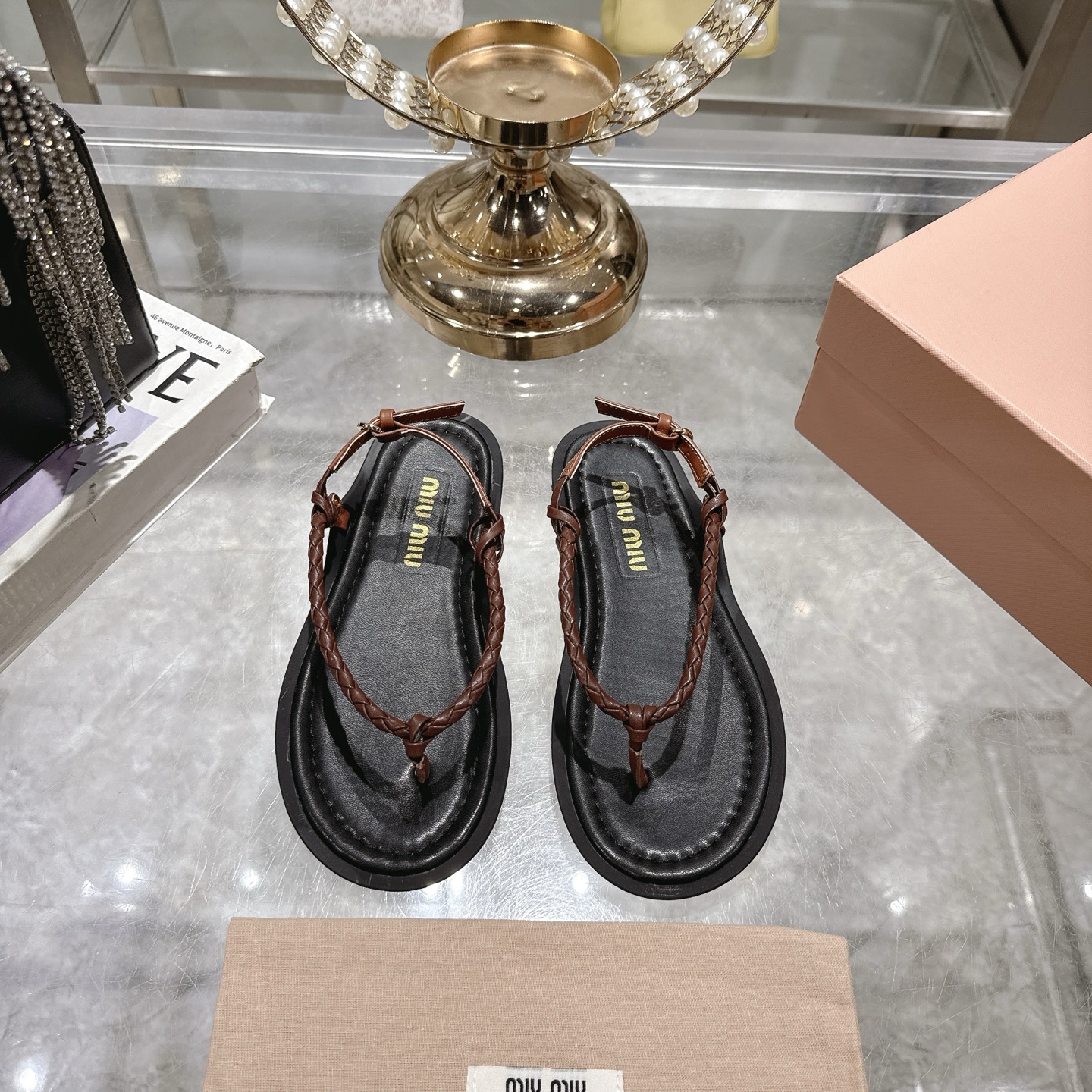 Miu Miu 25SS Braided Thong Sandals - Chic Summer Flats for Women 3 i1745729770766 3869 0 0
