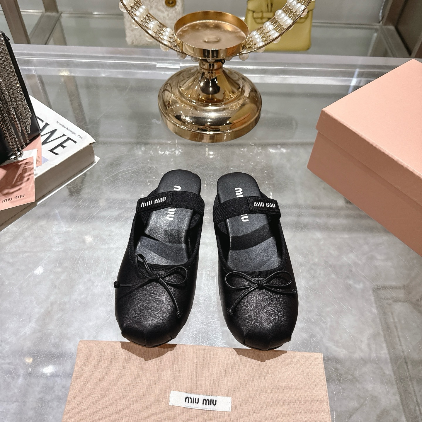 Miu Miu Bow Leather Mules,Slip-ons Women's Shoes, Stylish & Comfortable 3 i1745730896733 9158 0 0
