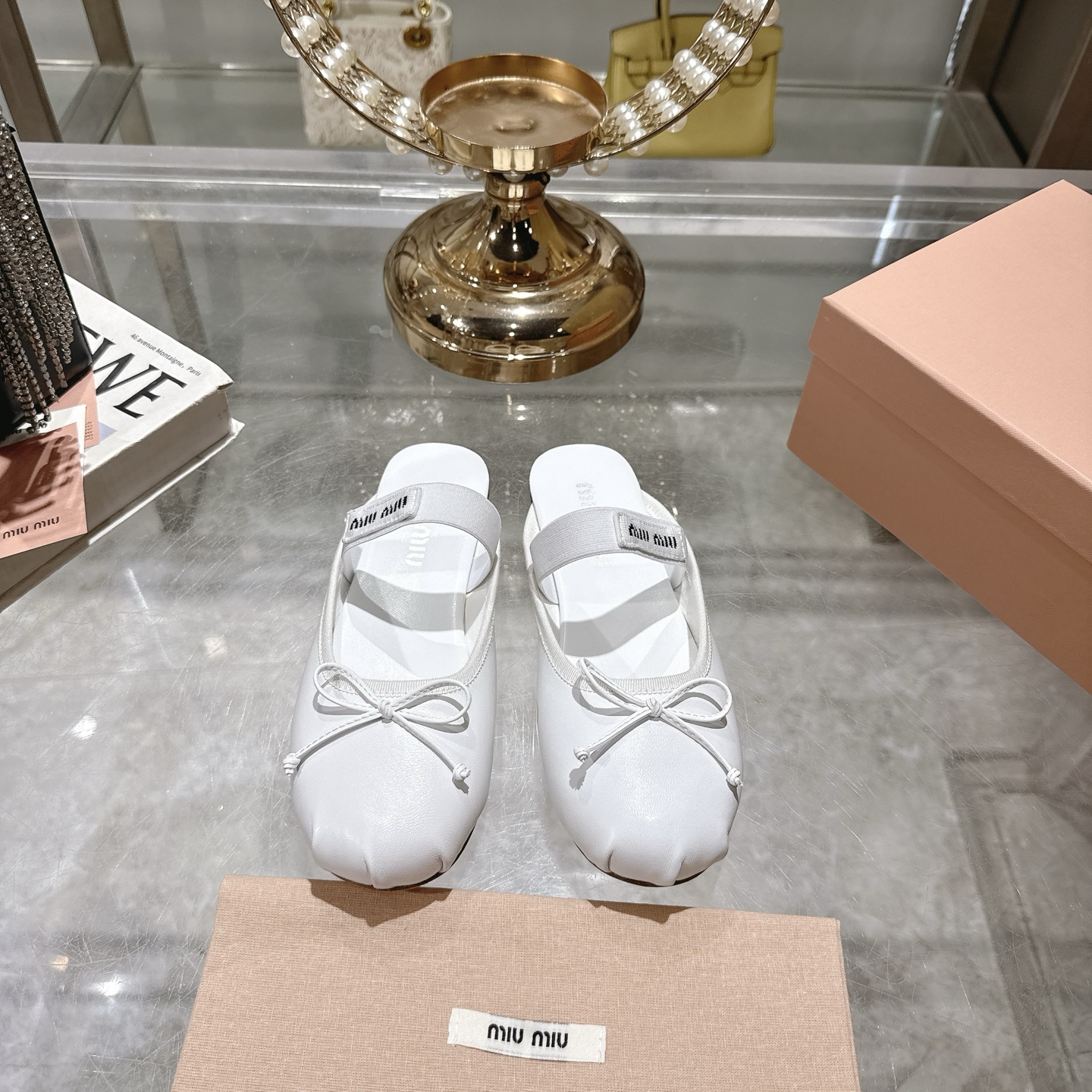 Miu Miu Bow-Embellished Leather Ballet Mules, Slip-On Shoes for Women 3 i1745735374984 1138 0 0