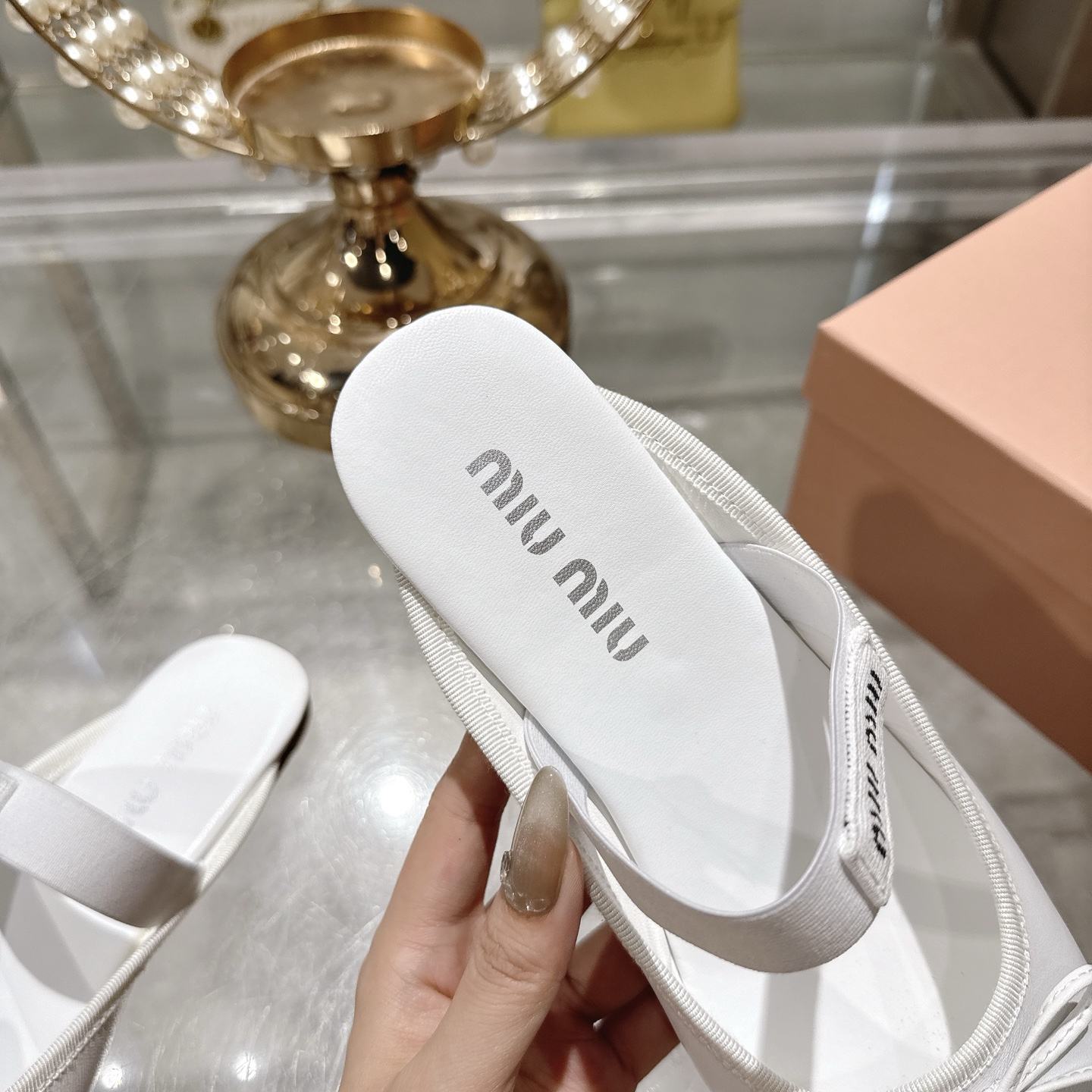 Miu Miu Bow-Embellished Leather Ballet Mules, Slip-On Shoes for Women 8 i1745735376985 1378 0 6