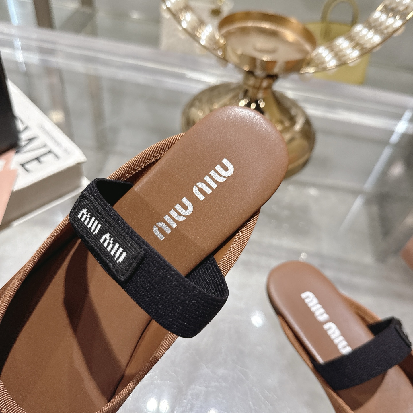 Miu Miu Bow-Embellished Leather Slippers, Women's Shoes, US Size 5 to 9 8 i1745735504227 398 0 6