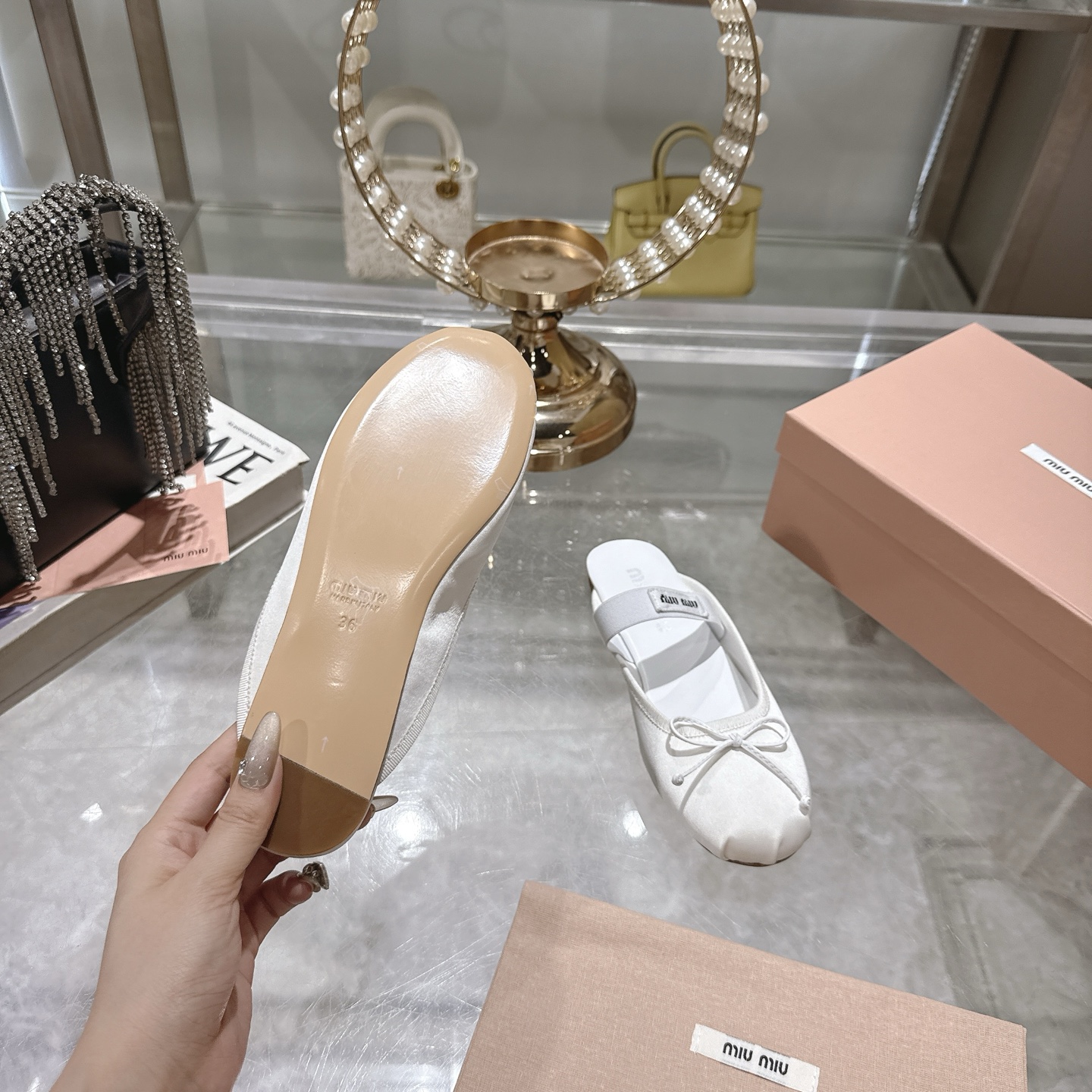 Miu Miu Women's Bow-Detailed Ballet Mules, Comfortable Lambskin Slides 10 i1745735527706 3836 0 8