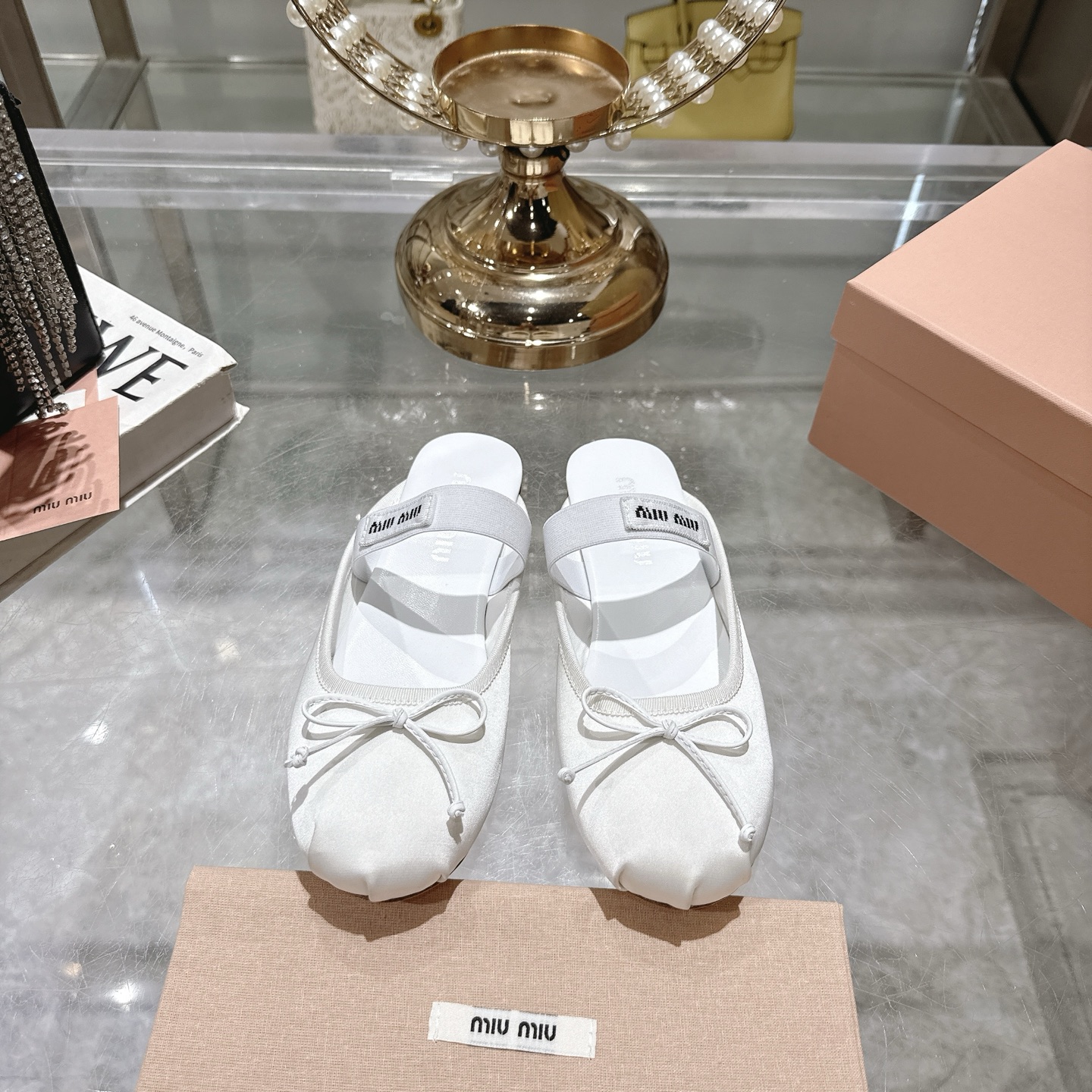 Miu Miu Women's Bow-Detailed Ballet Mules, Comfortable Lambskin Slides 3 i1745735527787 440 0 0